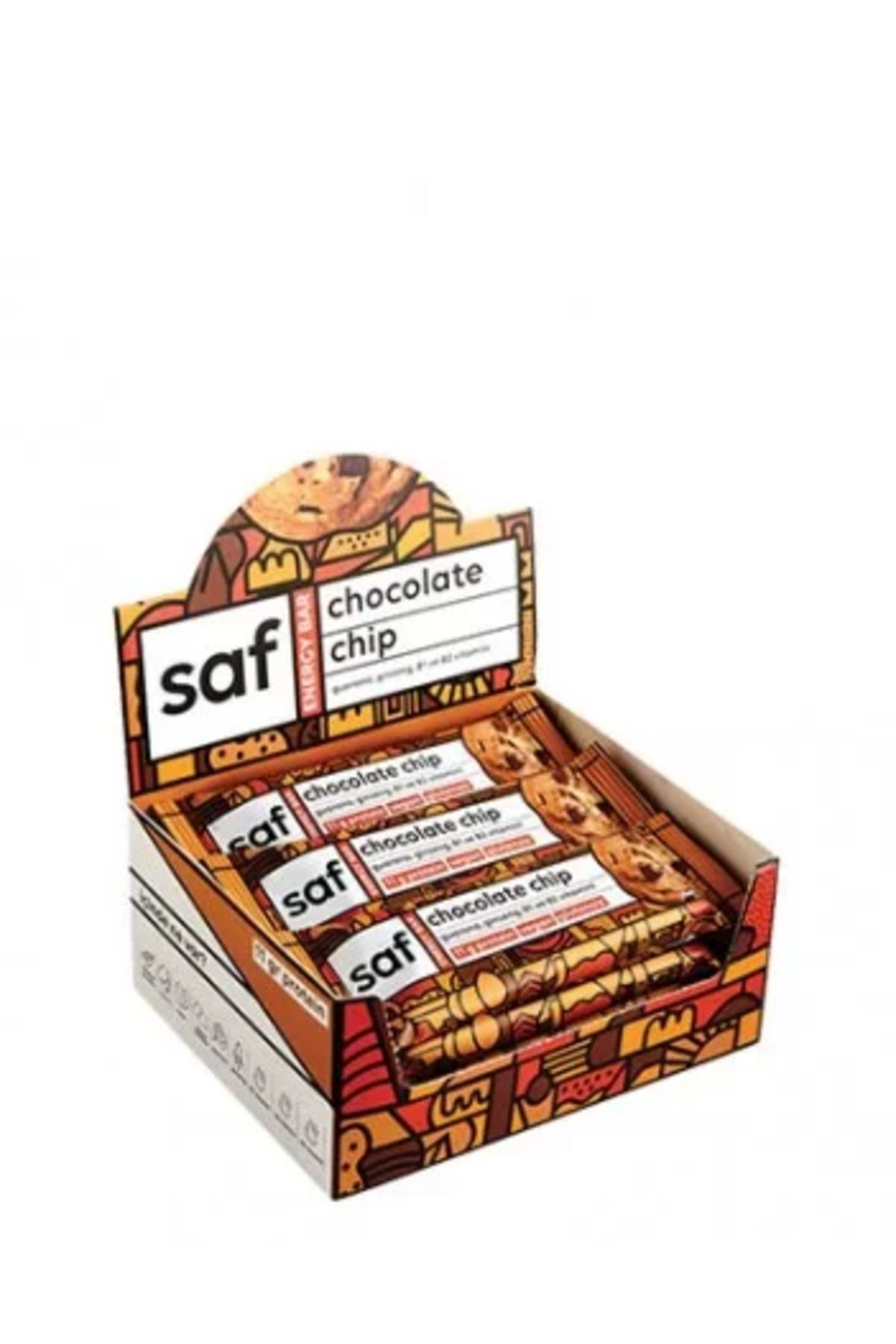 Saf Nutrition Chocolate Chip Energy Protein Bar 50gr 12 Adet ( 2 ADET )