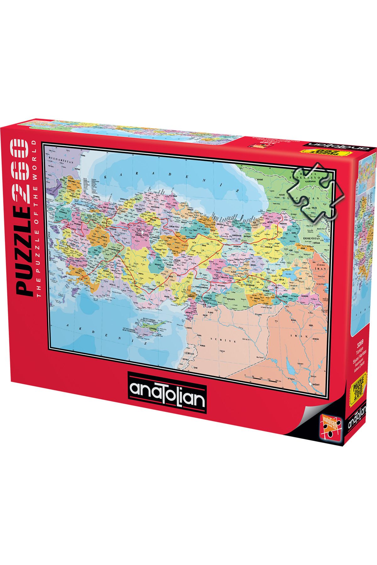 Anatolian Puzzle 260 Parçalık Puzzle / Türkiye Siyasi Haritası - Kod:3269