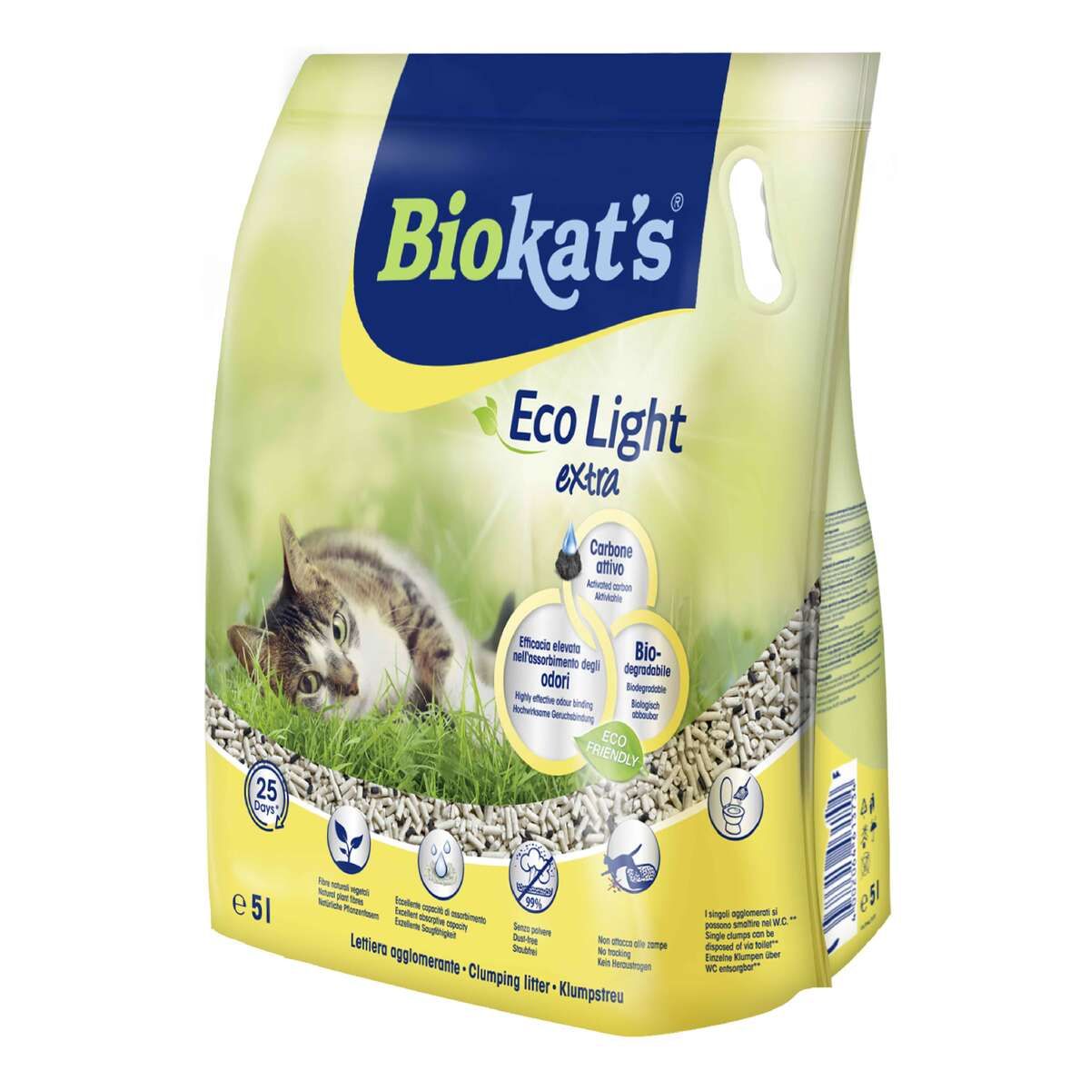 Biokat's Pelet Eco Light Extra Aktif Karbonlu Kedi Kumu 5 Lt