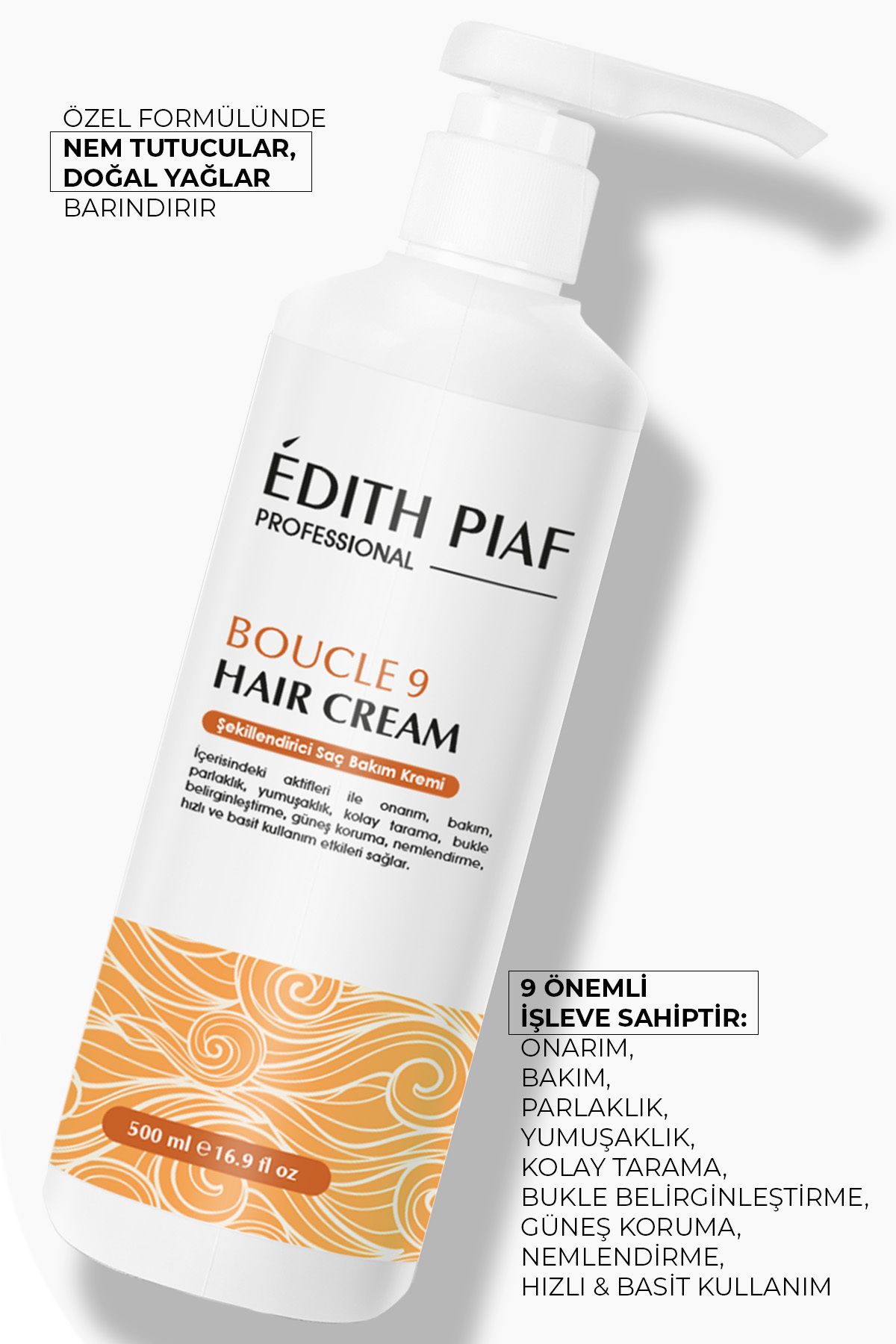 edith piaf professional Dalgalı & Kıvırcık Saçlar Için Şekillendirici Saç Kremi 500 ml