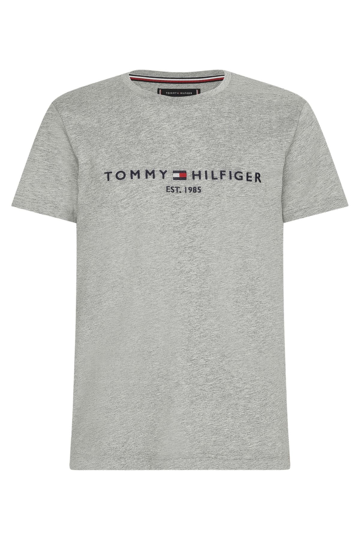 Tommy Hilfiger Erkek Marka Logolu Gündelik Kullanıma Uygun Organik Pamuklu Gri T-shirt Mw0mw11465501-gri