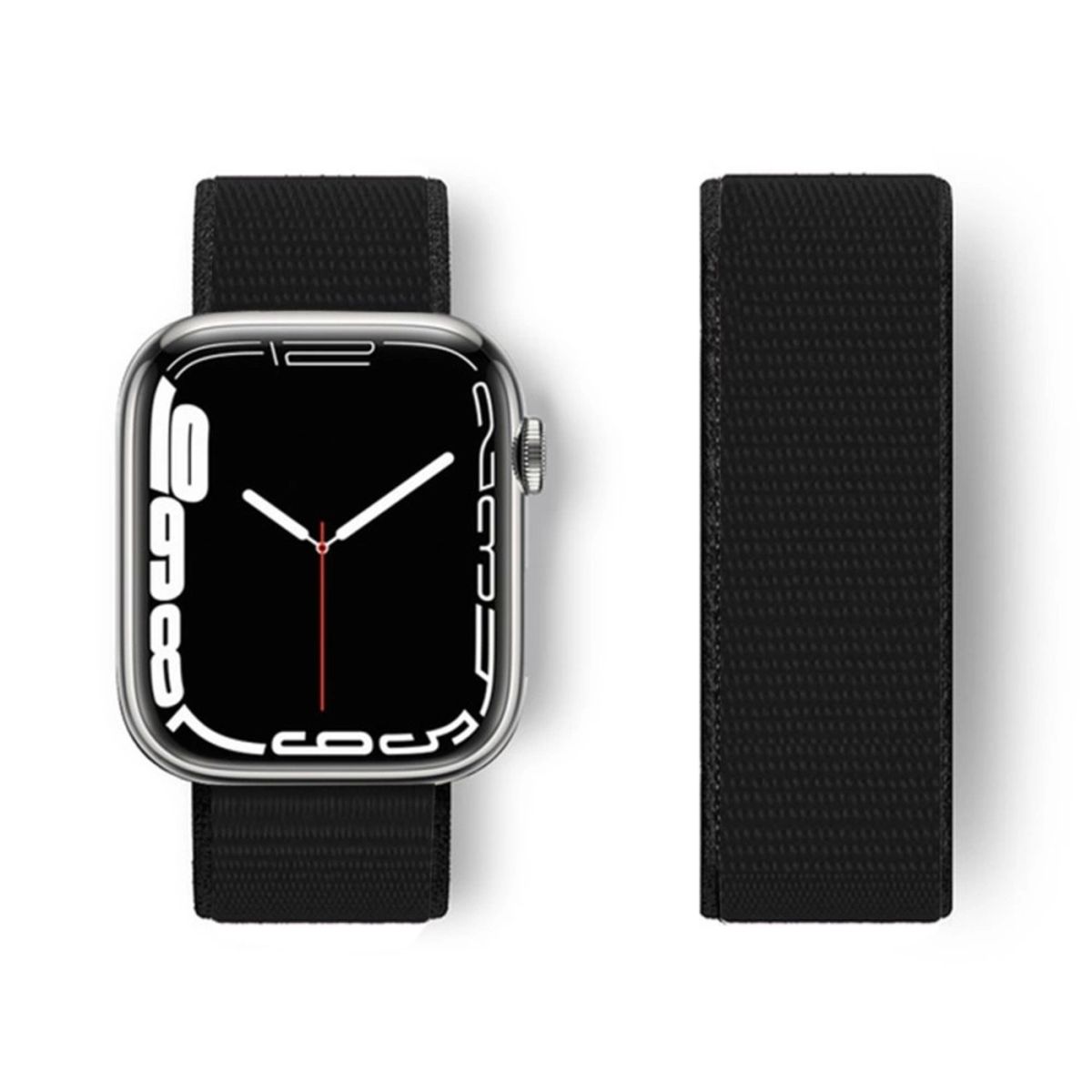 Lisinya Apple Watch 38mm Hasırlı Cırtcırtlı Kordon - Ürün Rengi : Mavi-Beyaz - Lisinya
