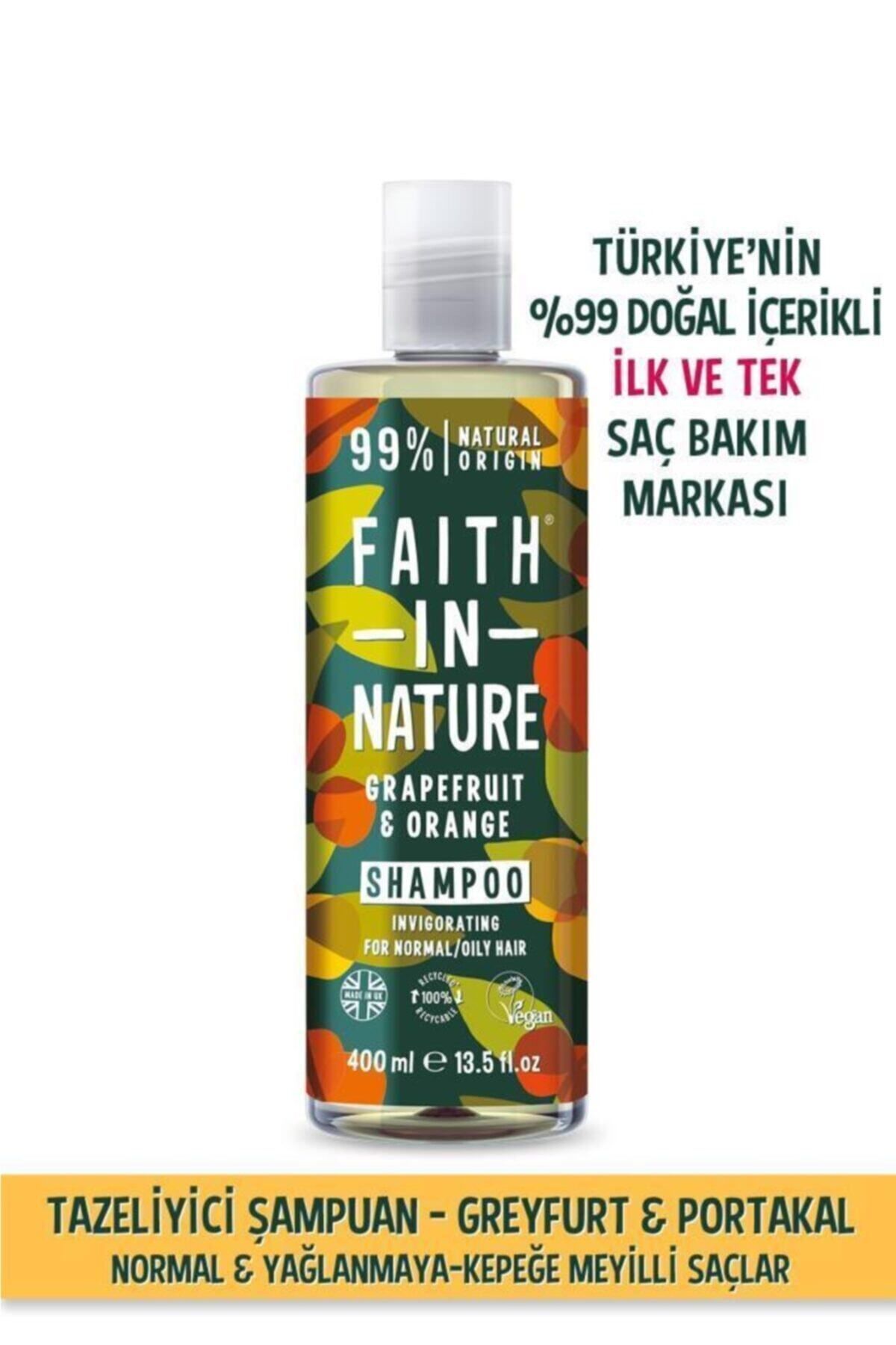 Faith In Nature %99 Doğal Tazeleyici Şampuan Greyfurt&portakal Normal&yağlanmaya-kepeğe Meyilli Saçlar Için
