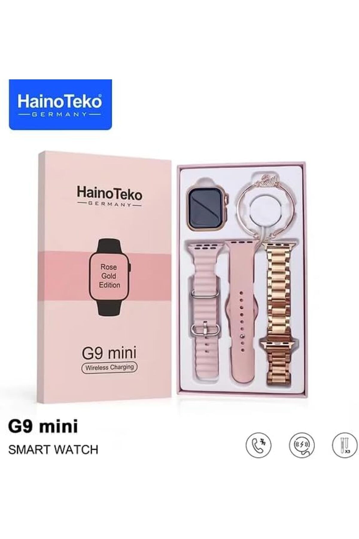bella markt Vestel/Reeder/Nokia&Poco Uyumlu Kadın Smart Watch G9 Mini Flamingo Bileklik Hediyeli Saat