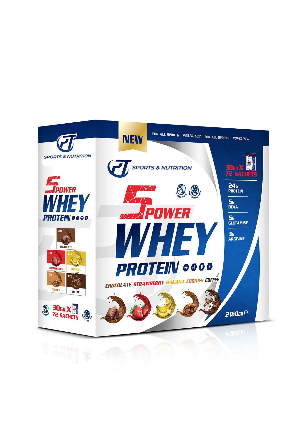 Genel Markalar 5Power Whey Protein 30grx72 Sachets 2160 gr Mix