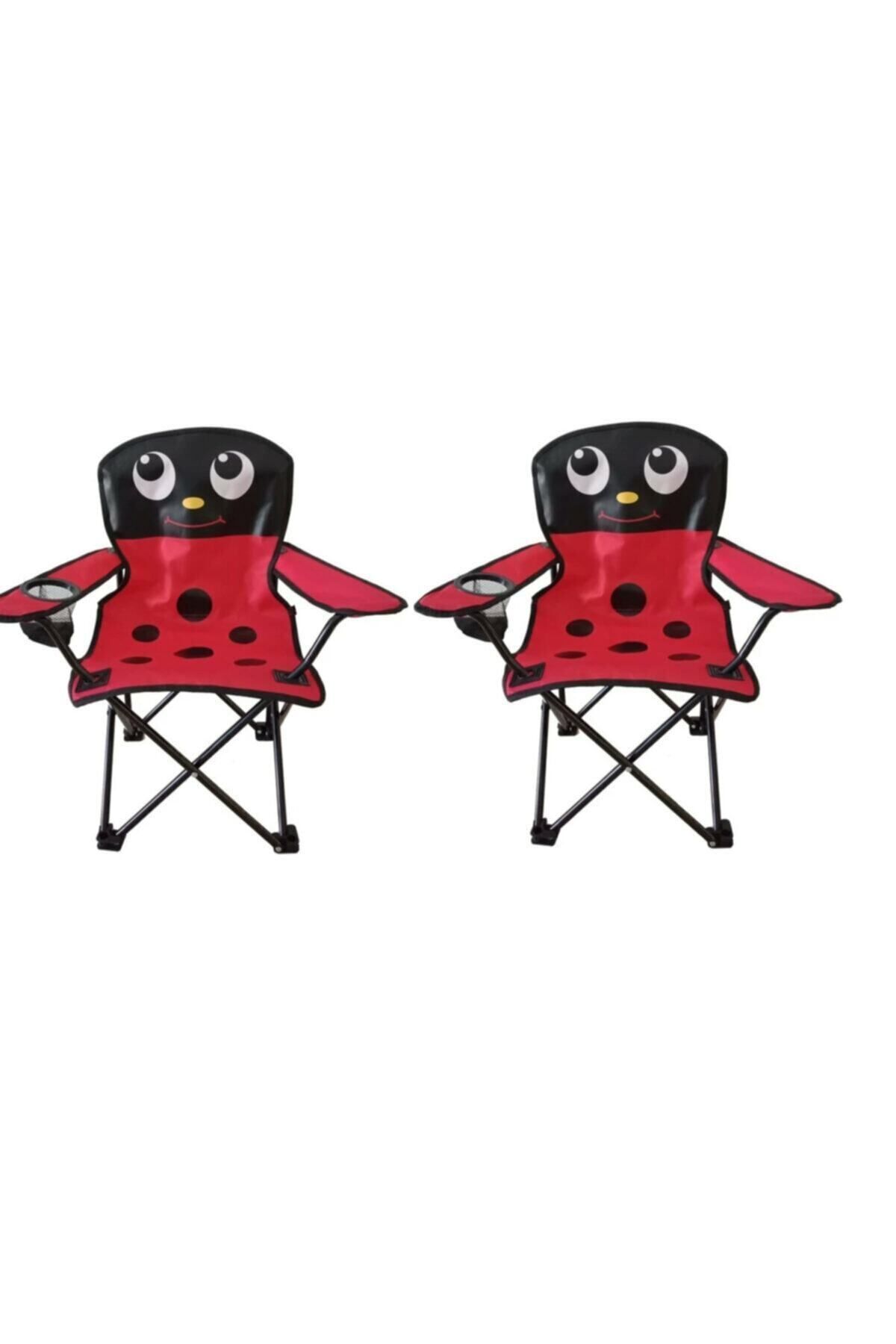 Genel Markalar Uğur Böceği Figürlü 2'li Katlanır Çocuk Kamp Sandalyesi