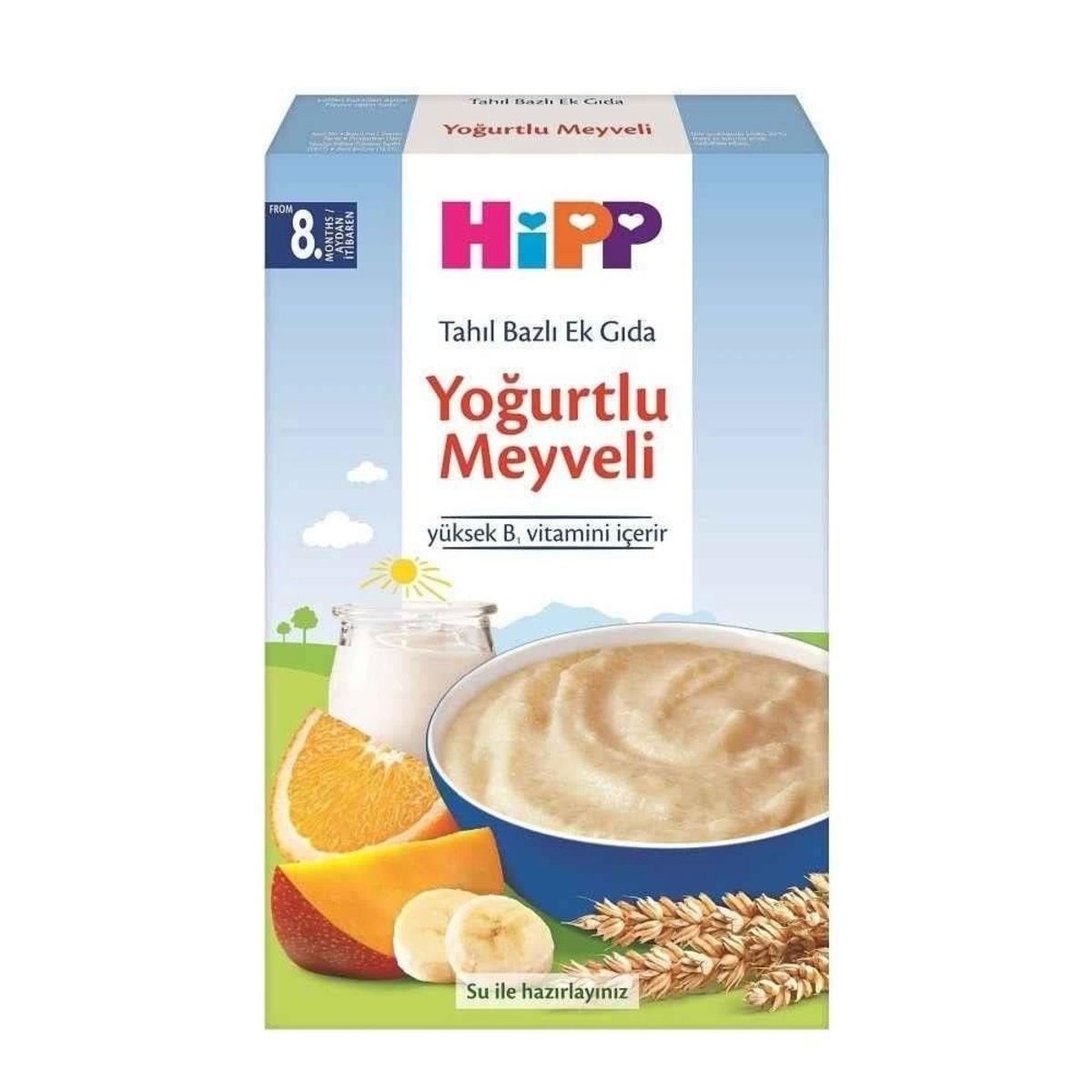 Hipp Organik Sütlü Yoğurtlu Meyveli Tahıl Bazlı Ek Gıda 250gr
