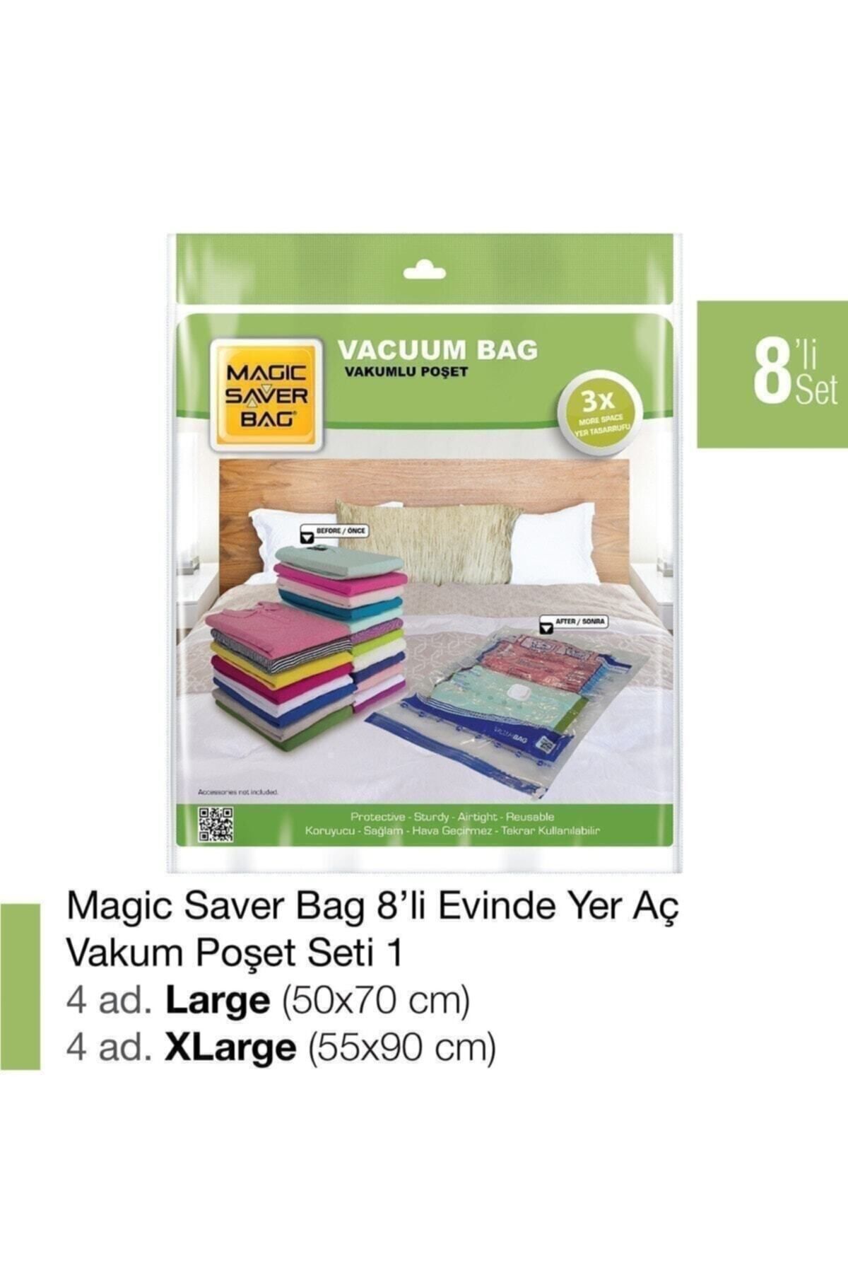 Magic Saver Bag 8’li Vakumlu Poşet Set-1