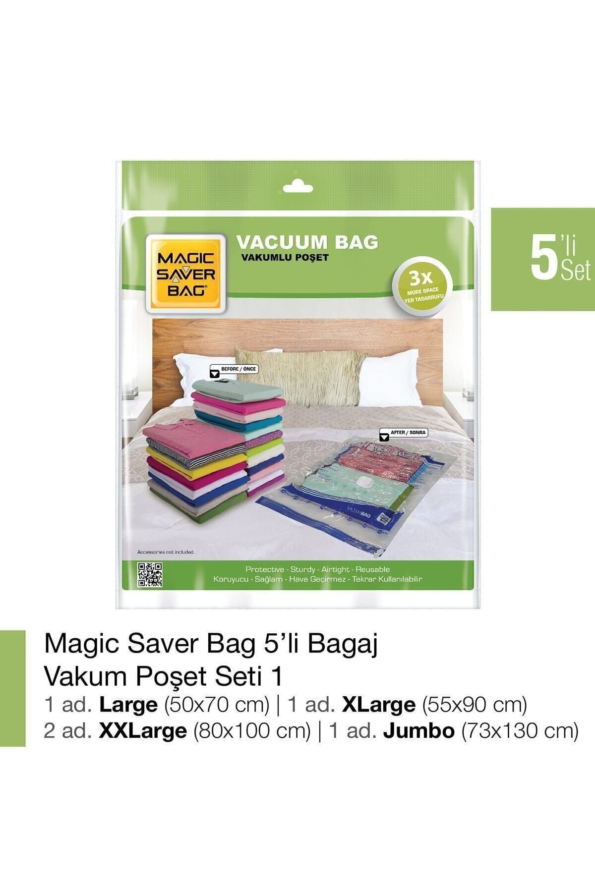 Magic Saver Bag 5’li Vakumlu Poşet Set-1