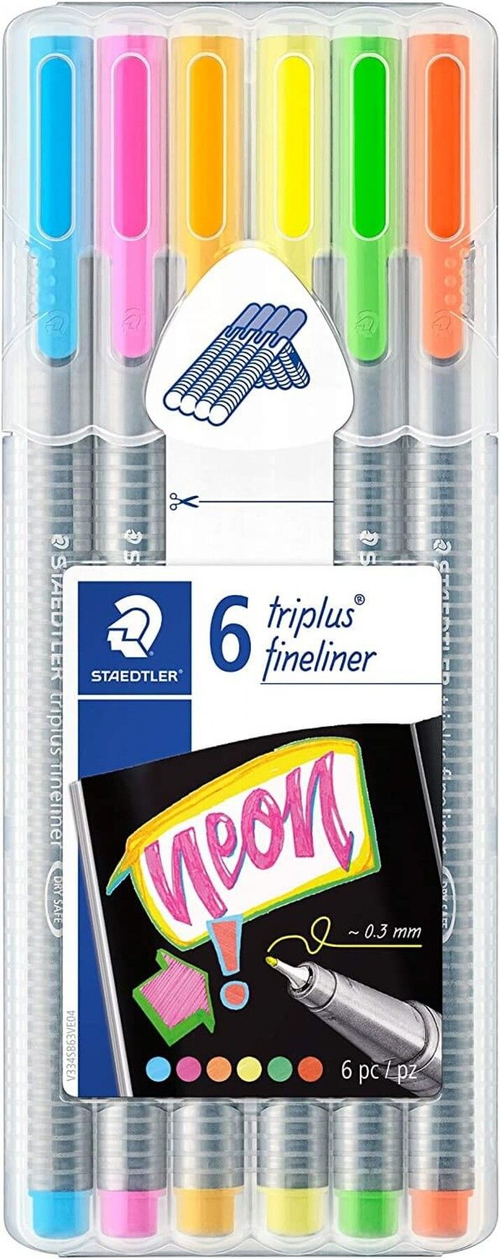 Staedtler Triplus 6'lı 0.3mm Üçgen Fineliner Neon Kalem Seti / Sb6cs3