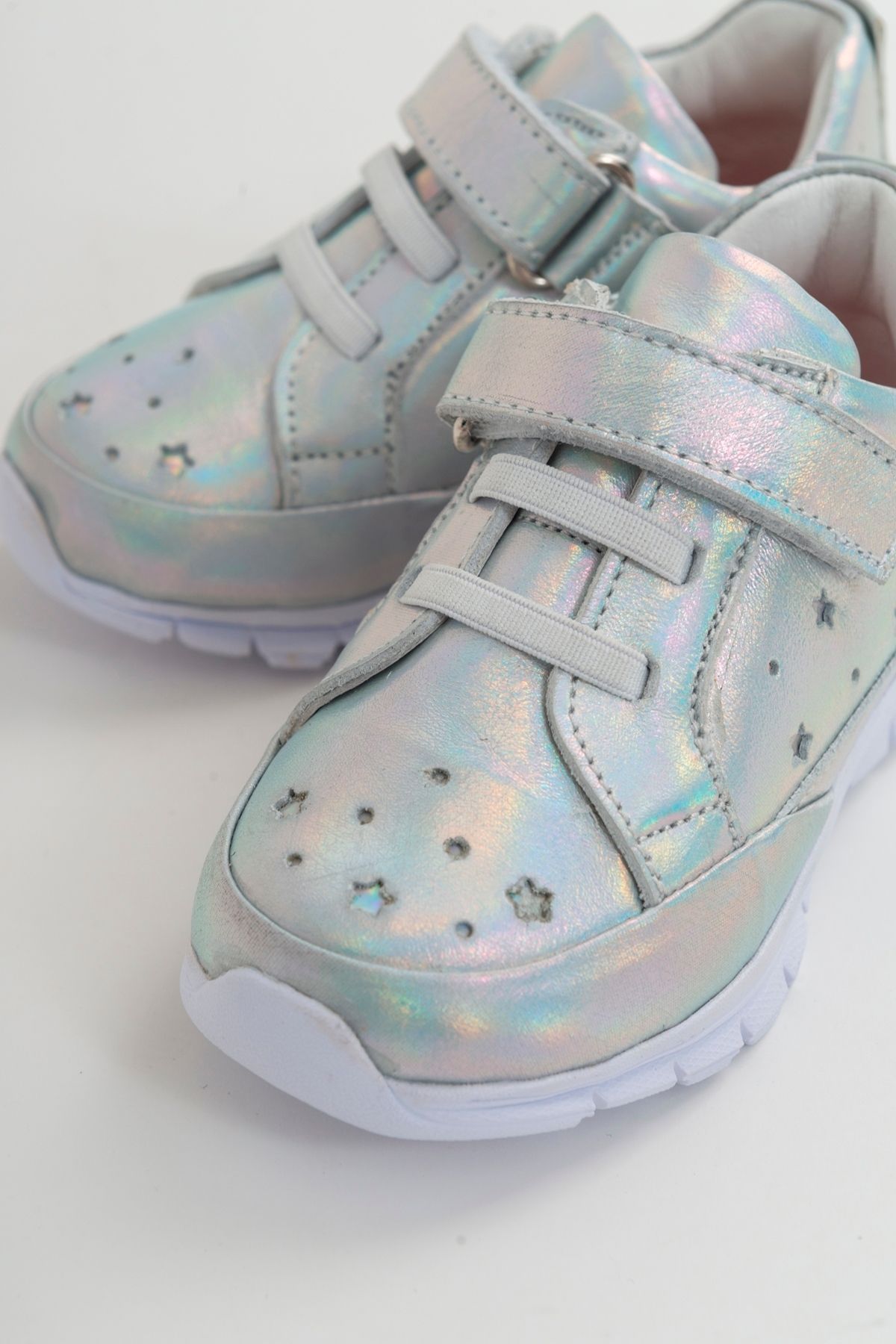 mnpc Kız Çocuk Gümüş Deri Ortopedik Destekli Ayakkabı