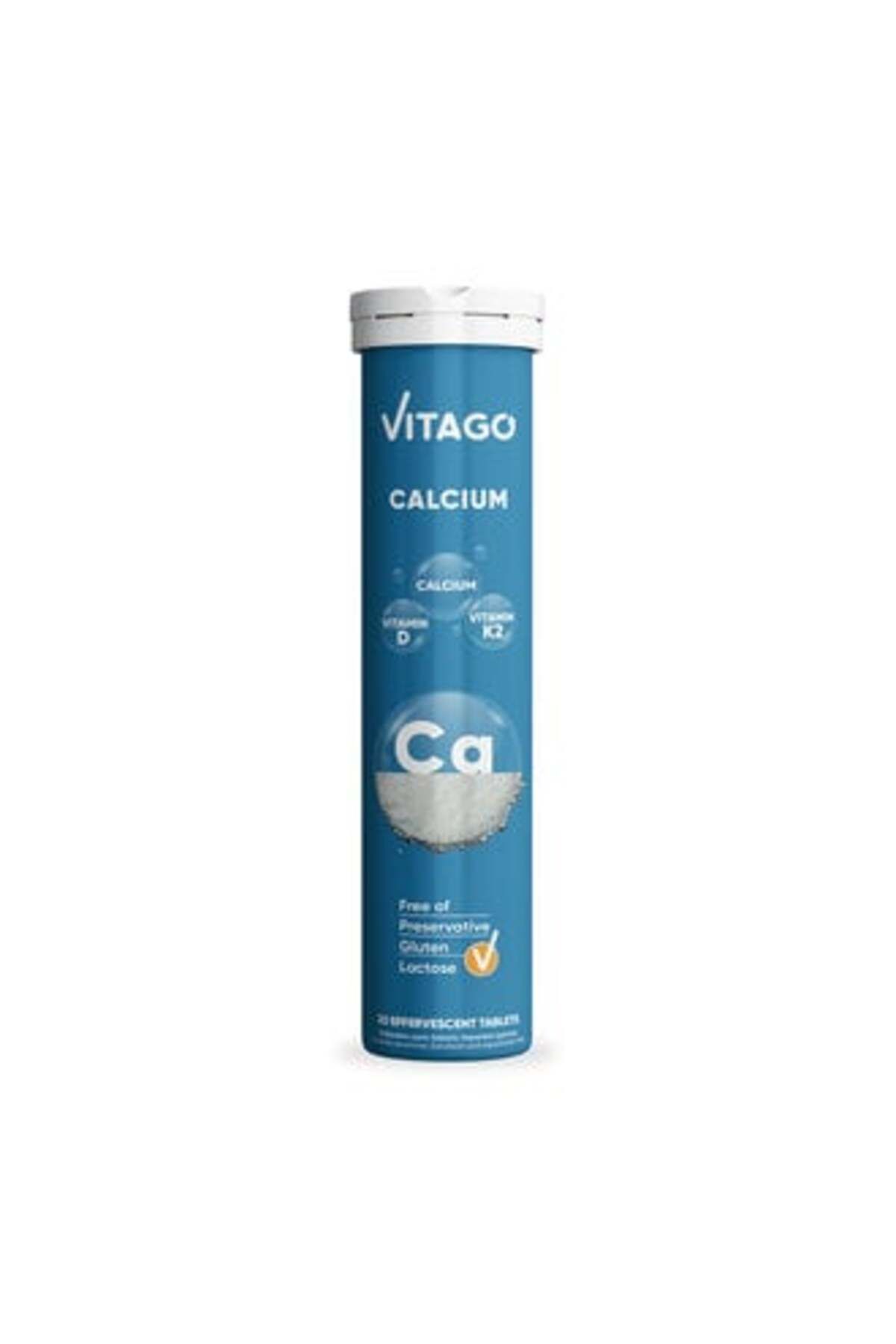 Vitago Prokalsiyum Vitamin D + Vitamin K2 Efervesan Tablet 20'li 70G ( 2 ADET )