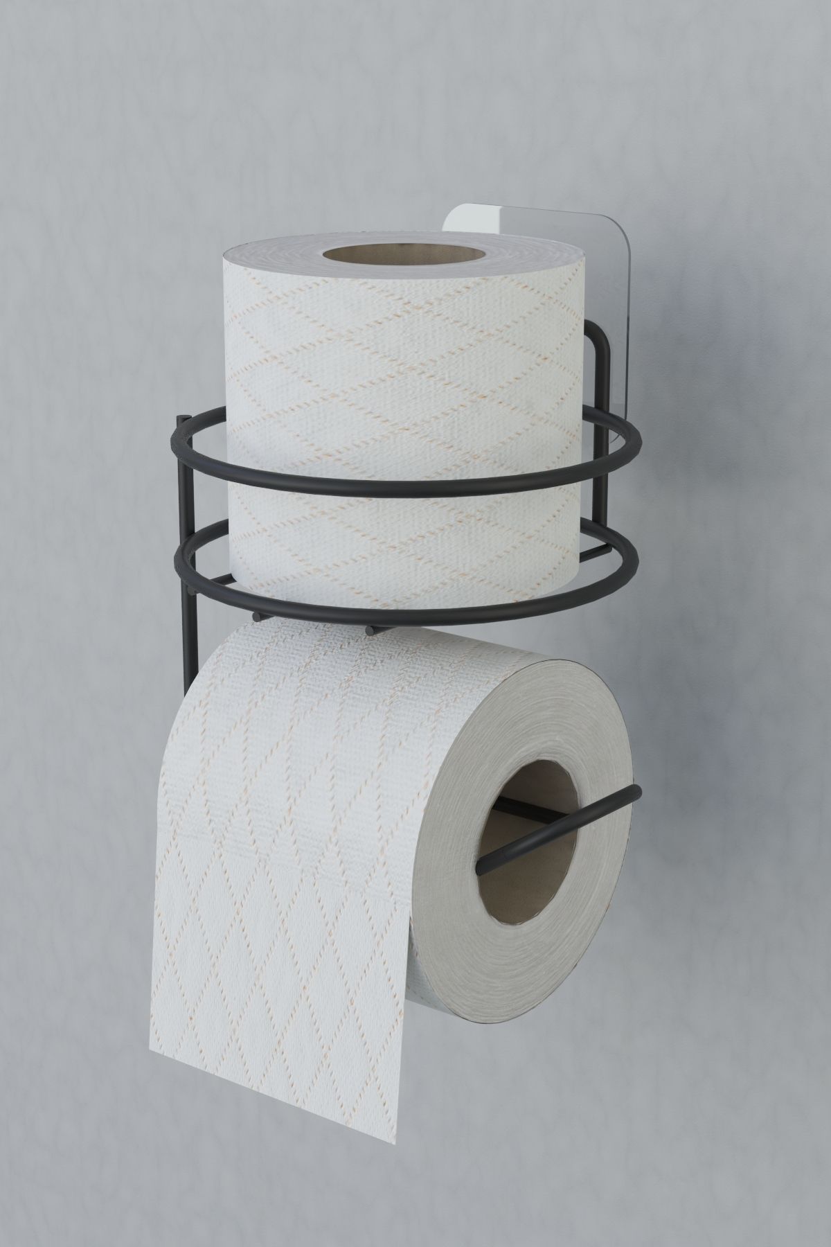 zabata Yapışkanlı Tuvalet Kağıtlığı Tutacağı Askısı Mat Siyah Metal Tuvalet Kağıtlık Yuvarlak Model