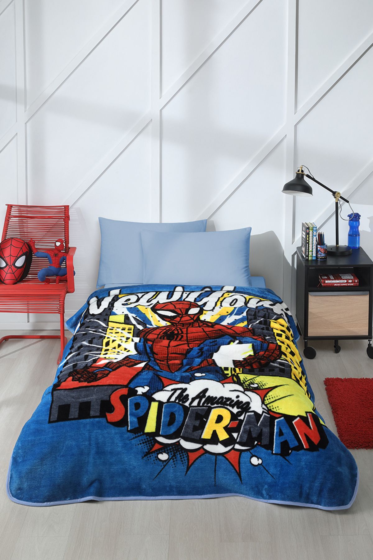 Özdilek Spiderman New York Disney Lisanslı Tek Kişilik Çocuk Battaniyesi 155x215