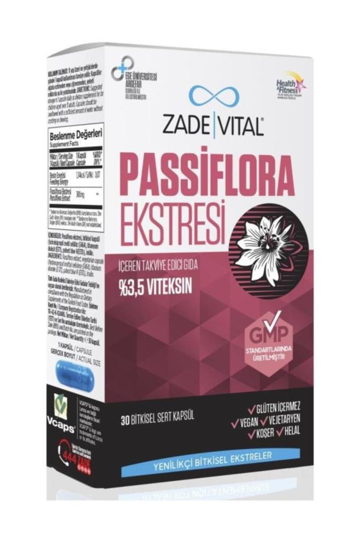 Zade Vital Passiflora Ekstresi 30 Bitkisel Kapsül
