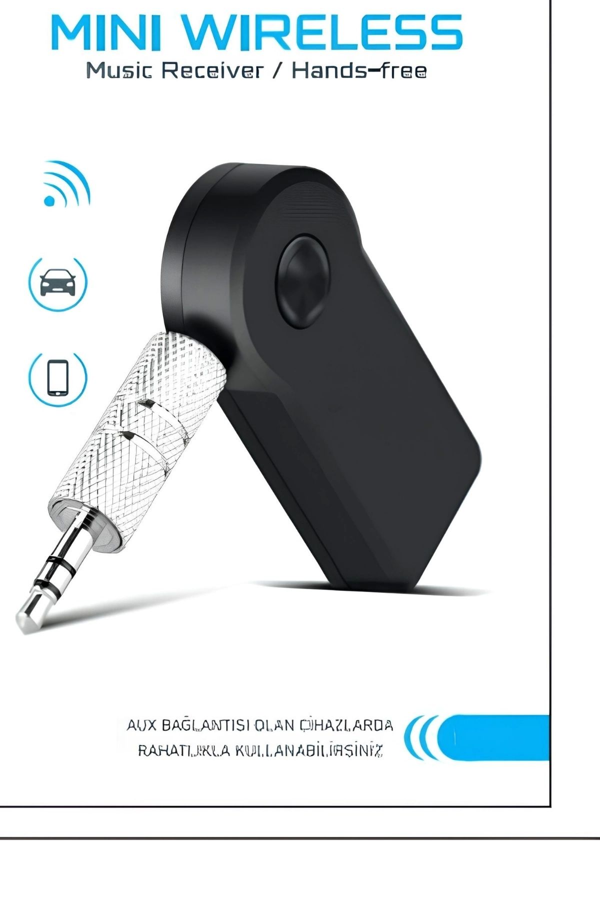 ADEKD Araç İçi Kablosuz Müzik Aktarma ve Telefon Görüşme Aparatı AUX Mini Wireless