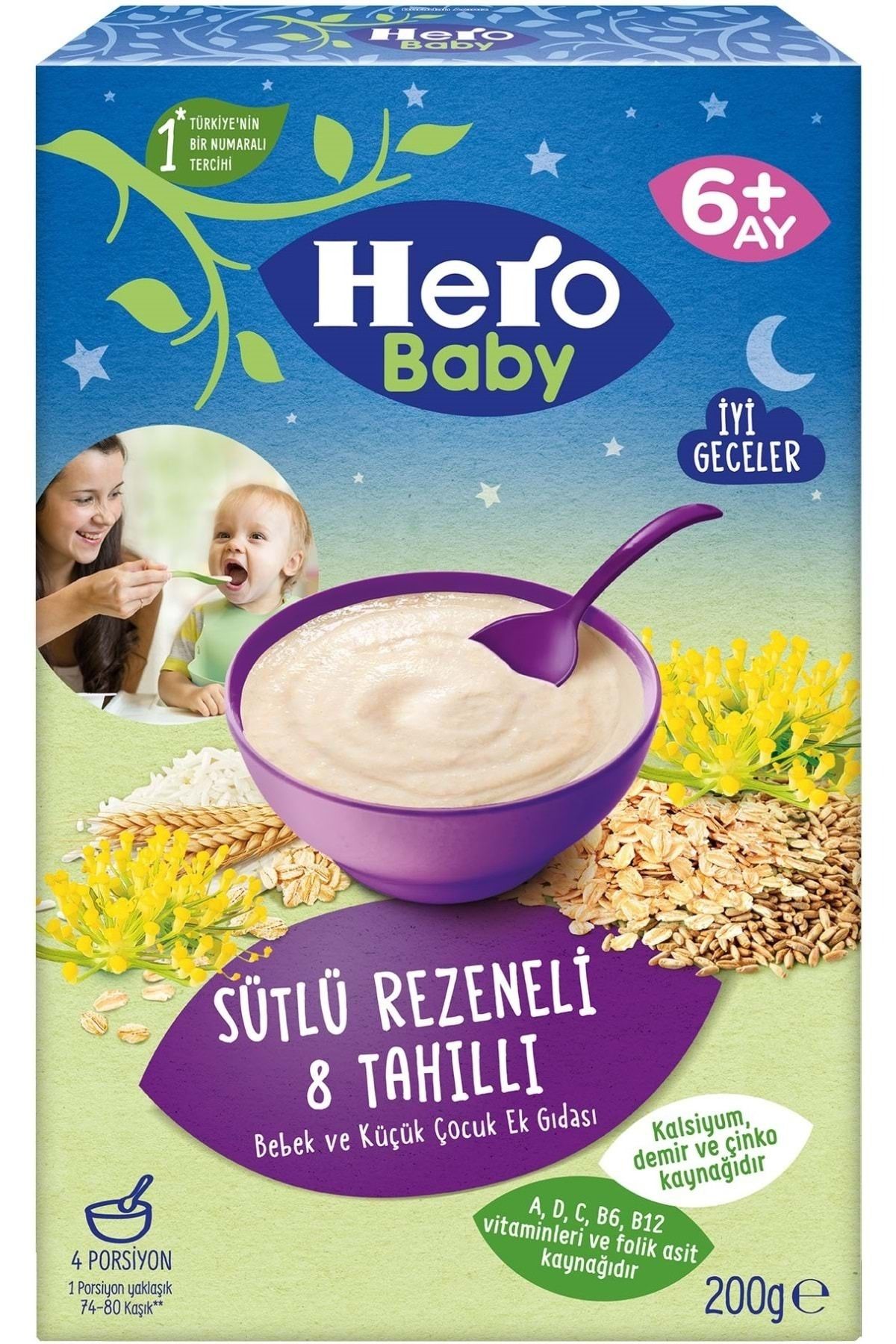 Hero Baby Sütlü 8 Tahıllı Rezeneli 200 gr