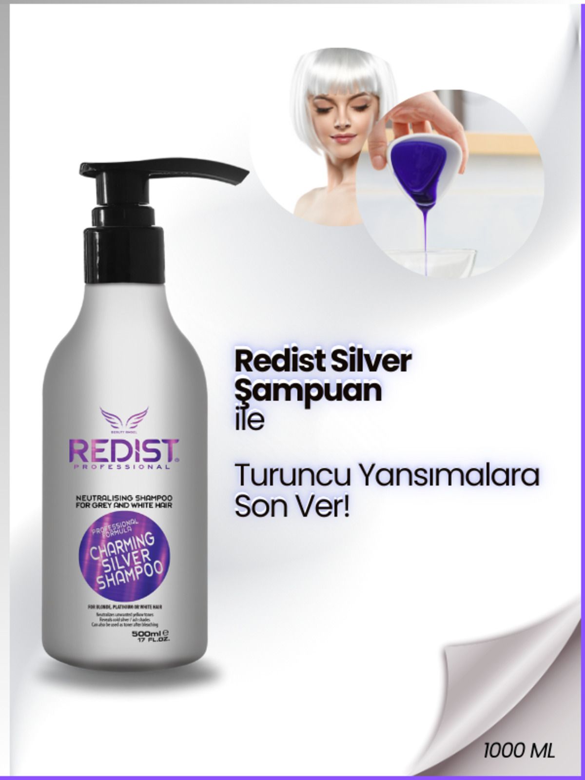 Redist Redıst Beyaz Ve Gri Saçlar Için Silver Mor Şampuan 500 ml