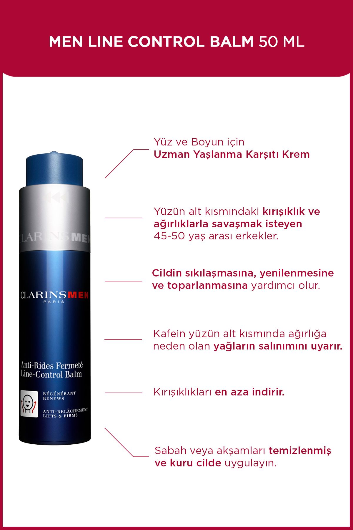 Clarins Men Line-control Balm 50 Ml Çizgi Kontrol Balsamı