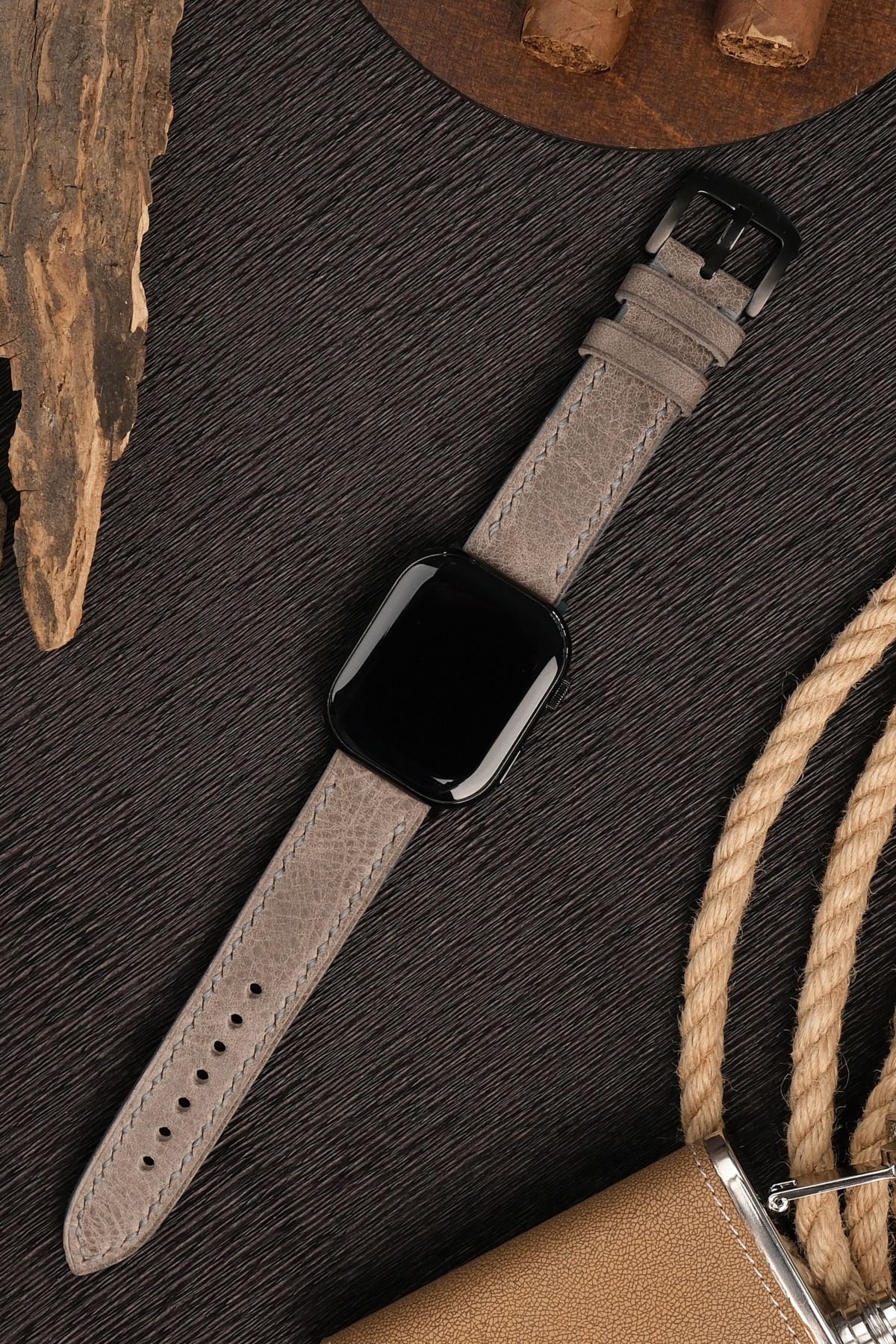 vagave Apple Watch Uyumlu Deri Kordon Saat Kayışı Ultra 2 42 44 45 49 Mm6 7 Se 8 9  - Hakiki Deri El Yapımı