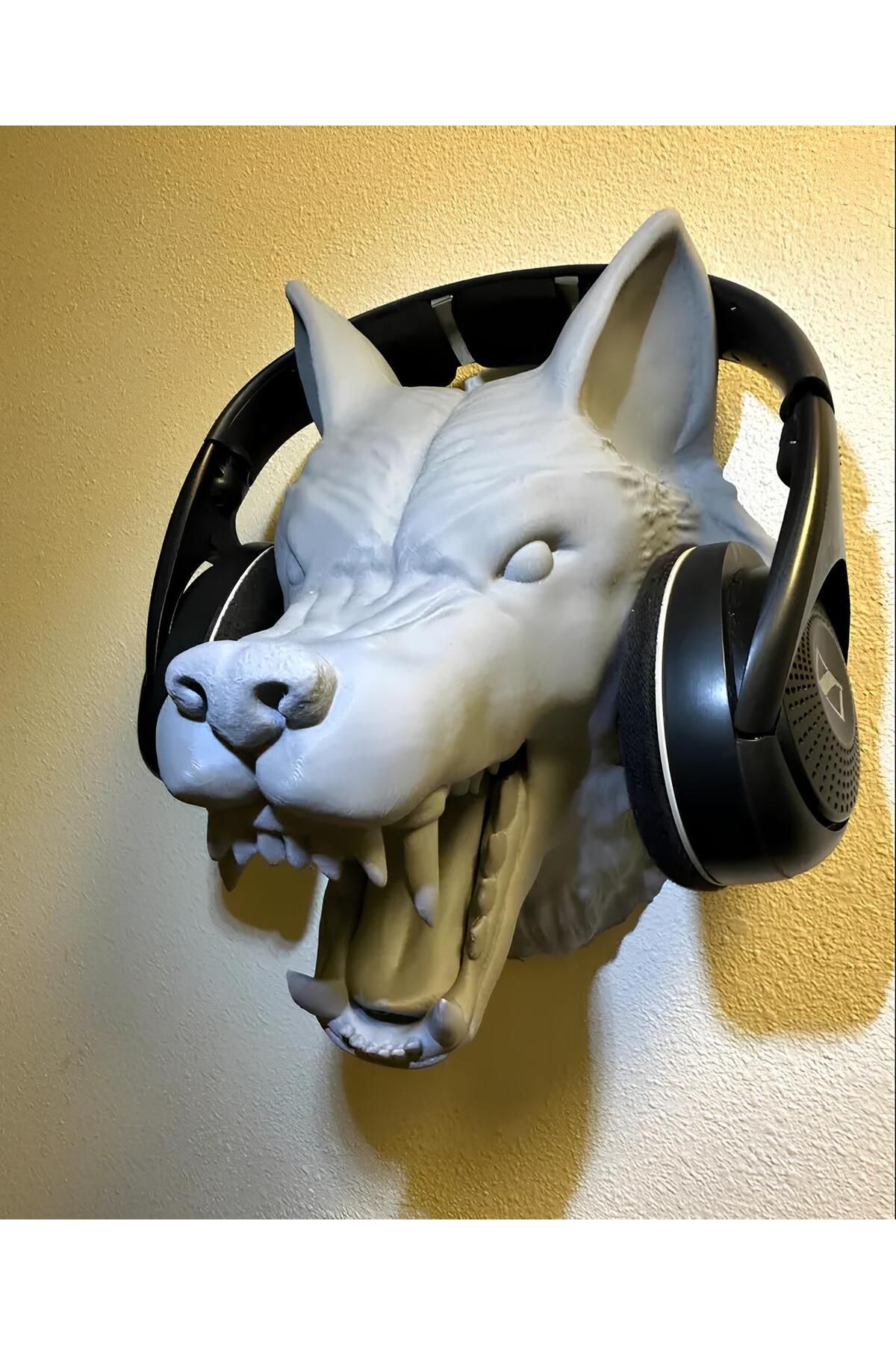 3Dekor Kurt Heykeli ,kulaklık tutucu ,gamer kulaklık standı