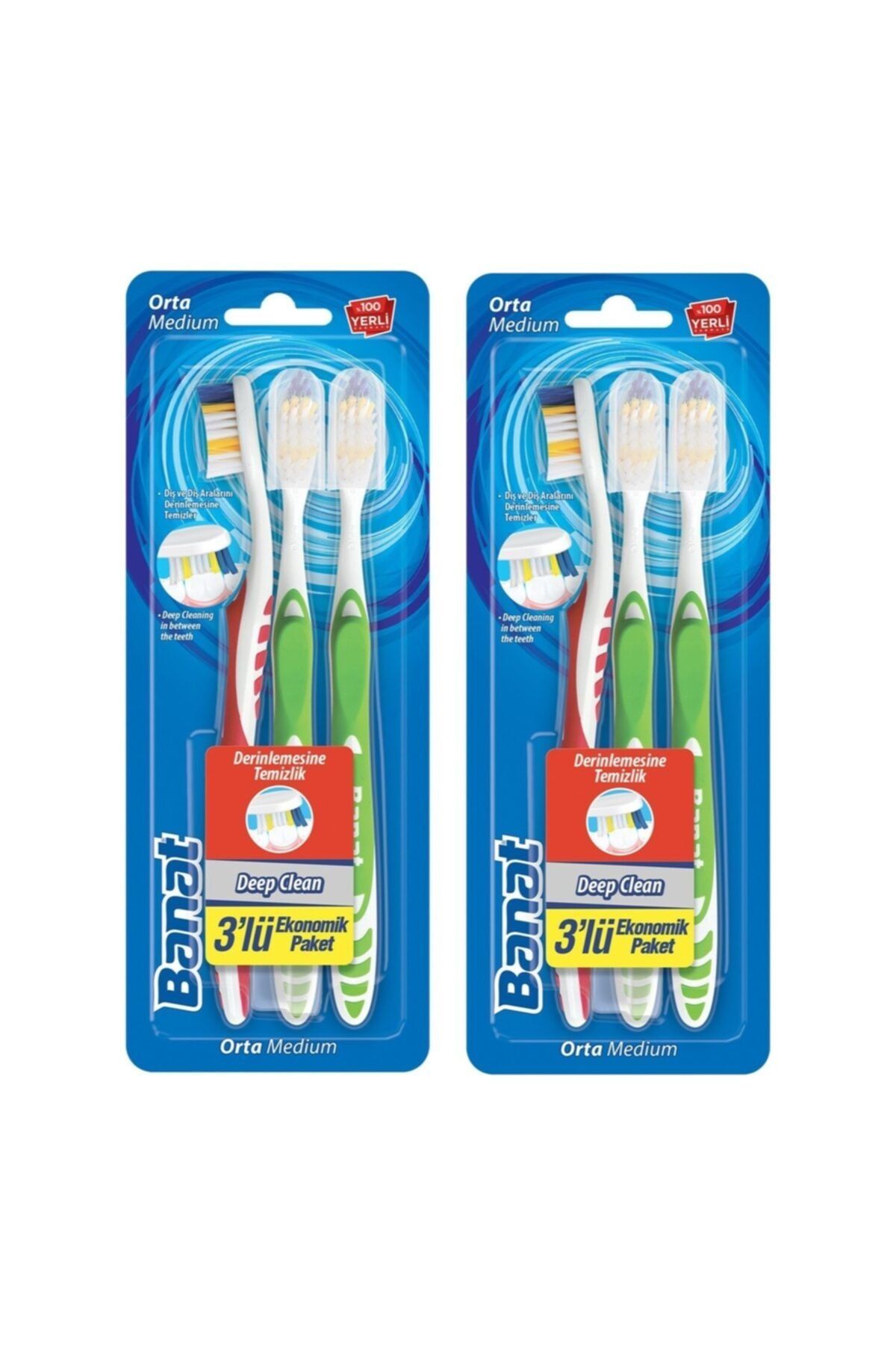 Banat Deep Clean Diş Fırçası 3+3 6’lı Paket