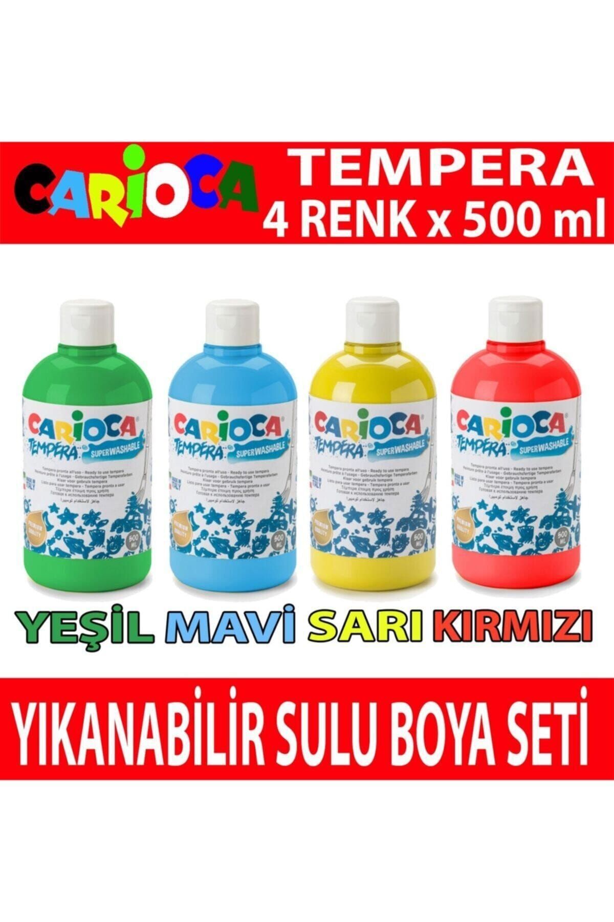 Carioca Tempera Yıkanabilir Sulu Boya Seti 4 Renk X 500 ml.