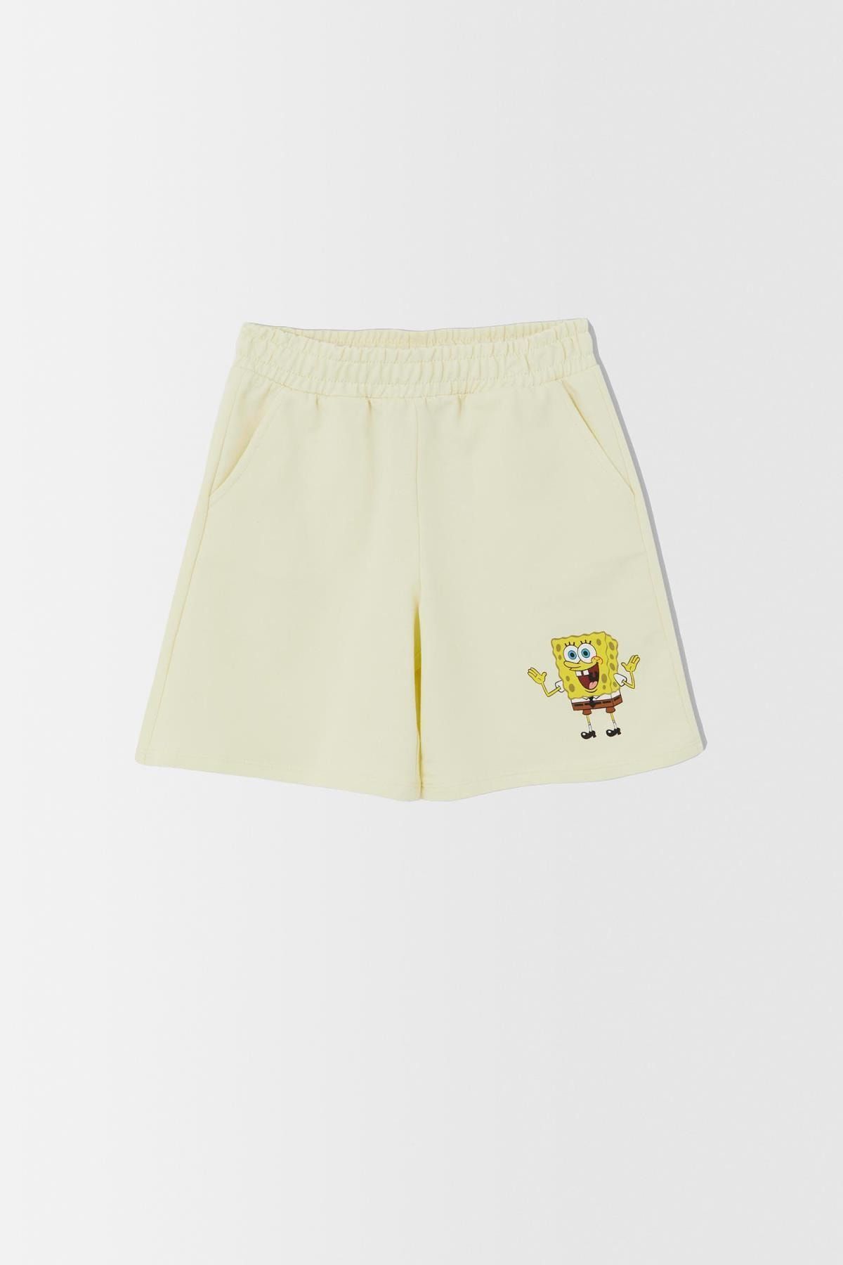Defacto Kız Çocuk Spongebob Relax Fit Pamuklu Şort