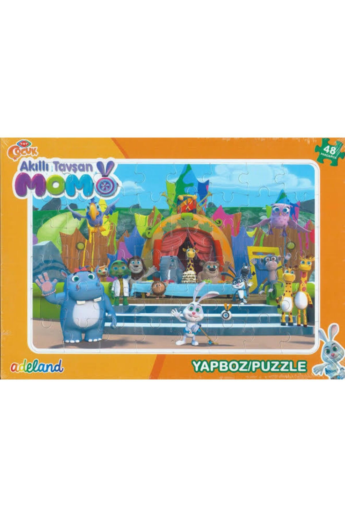 Genel Markalar Adeland TRT Çocuk Akıllı Tavşan Momo 48 Parça Yapboz / Puzzle (3+)