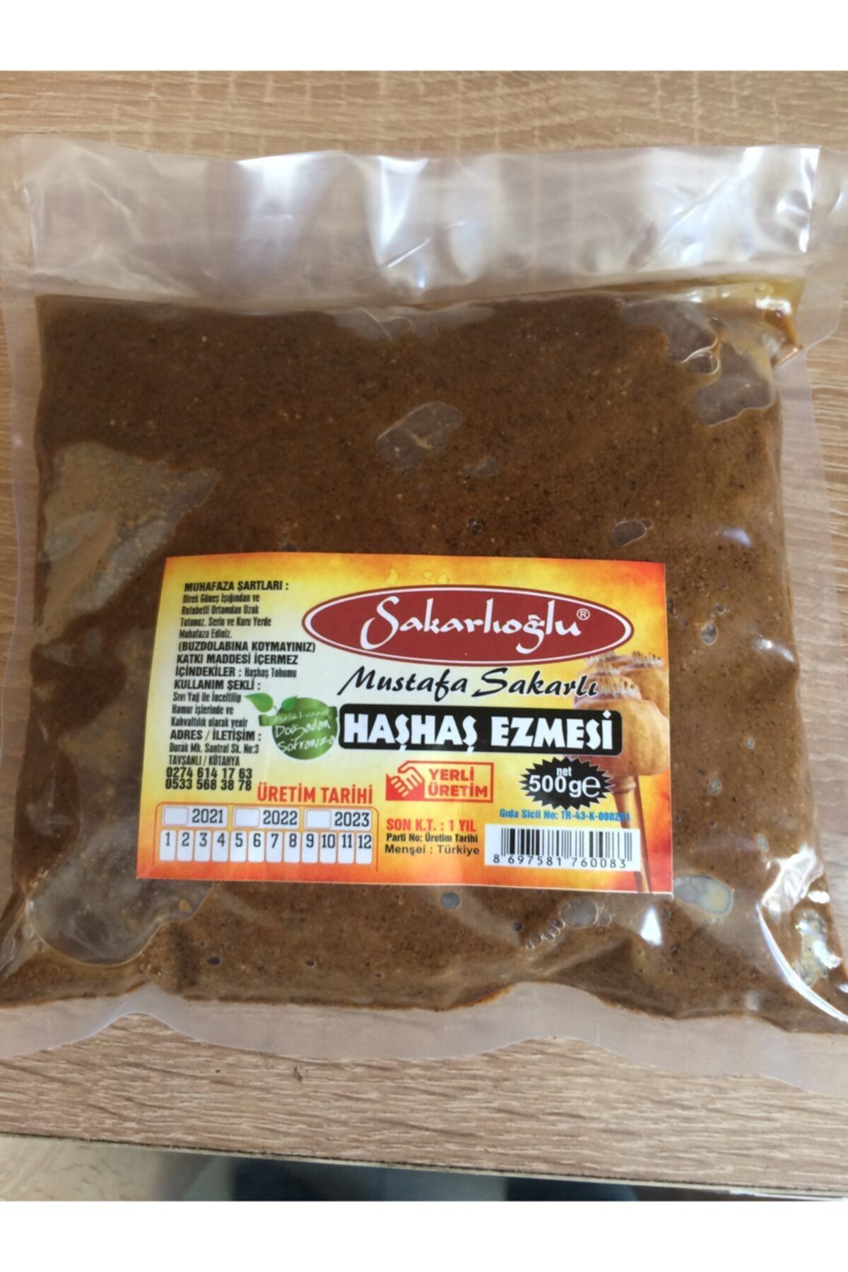 SAKARLIOĞLU Günlük Taze Çekilmiş Haşhaş Ezmesi 500 gr