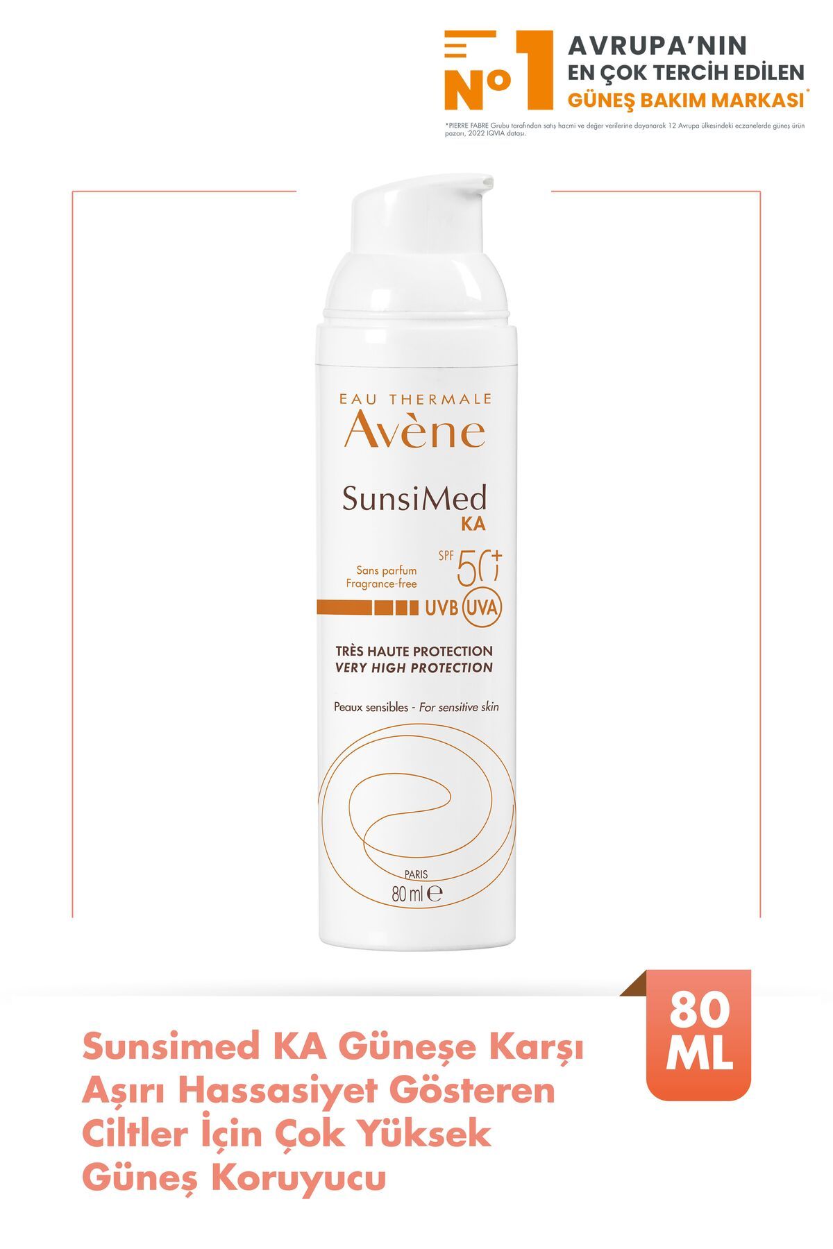 Avene SunsiMed KA SPF50+ Güneşe Karşı Aşırı Hassasiyet Gösteren Ciltler İçin Güneş Kremi 80 ml