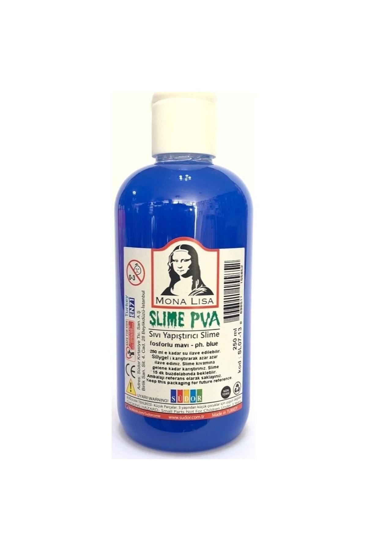 Südor Mona Lisa Slime Slaym Sıvı Yapıştırıcı Fosforlu Mavi 250ml