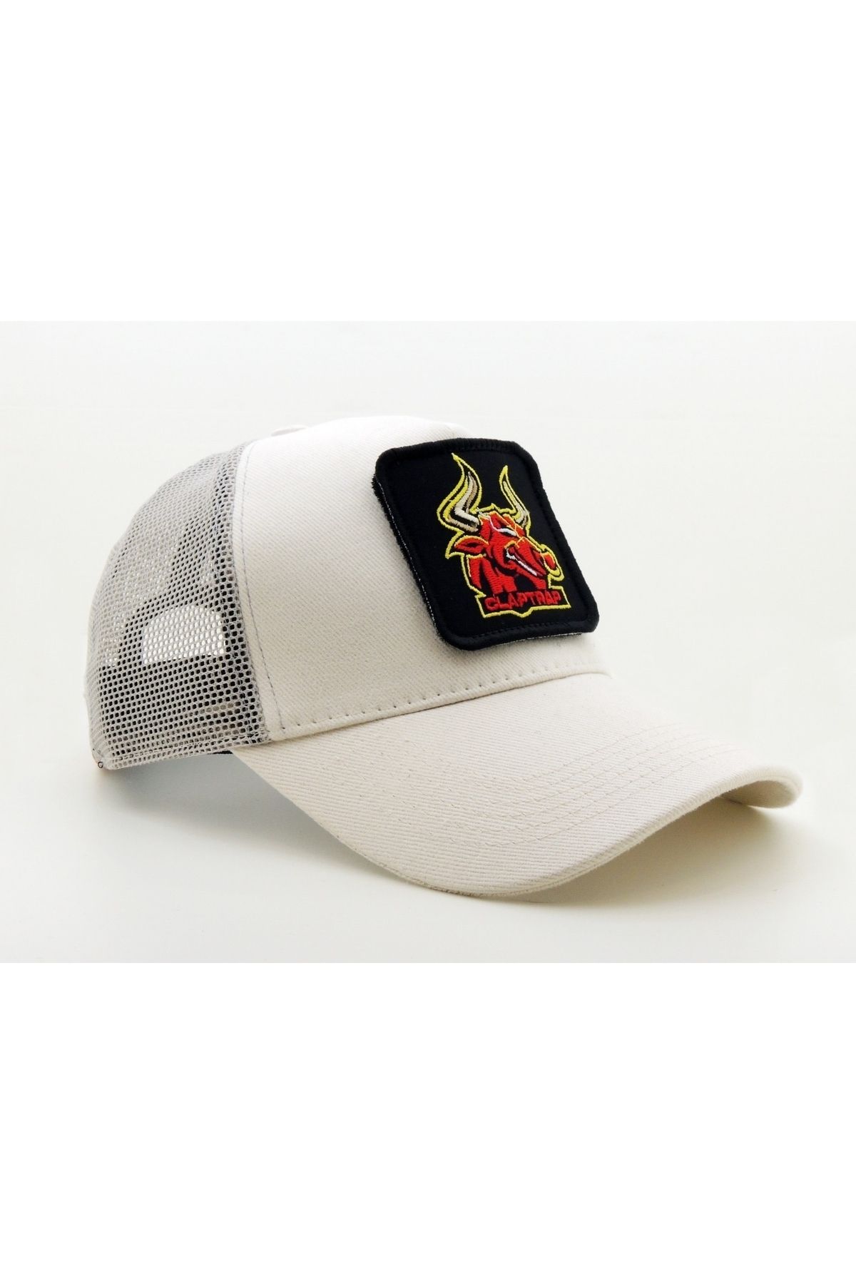 CityGoat Trucker (NAKIŞ) CLAPTRAP Logolu Unisex Beyaz Şapka (CAP)