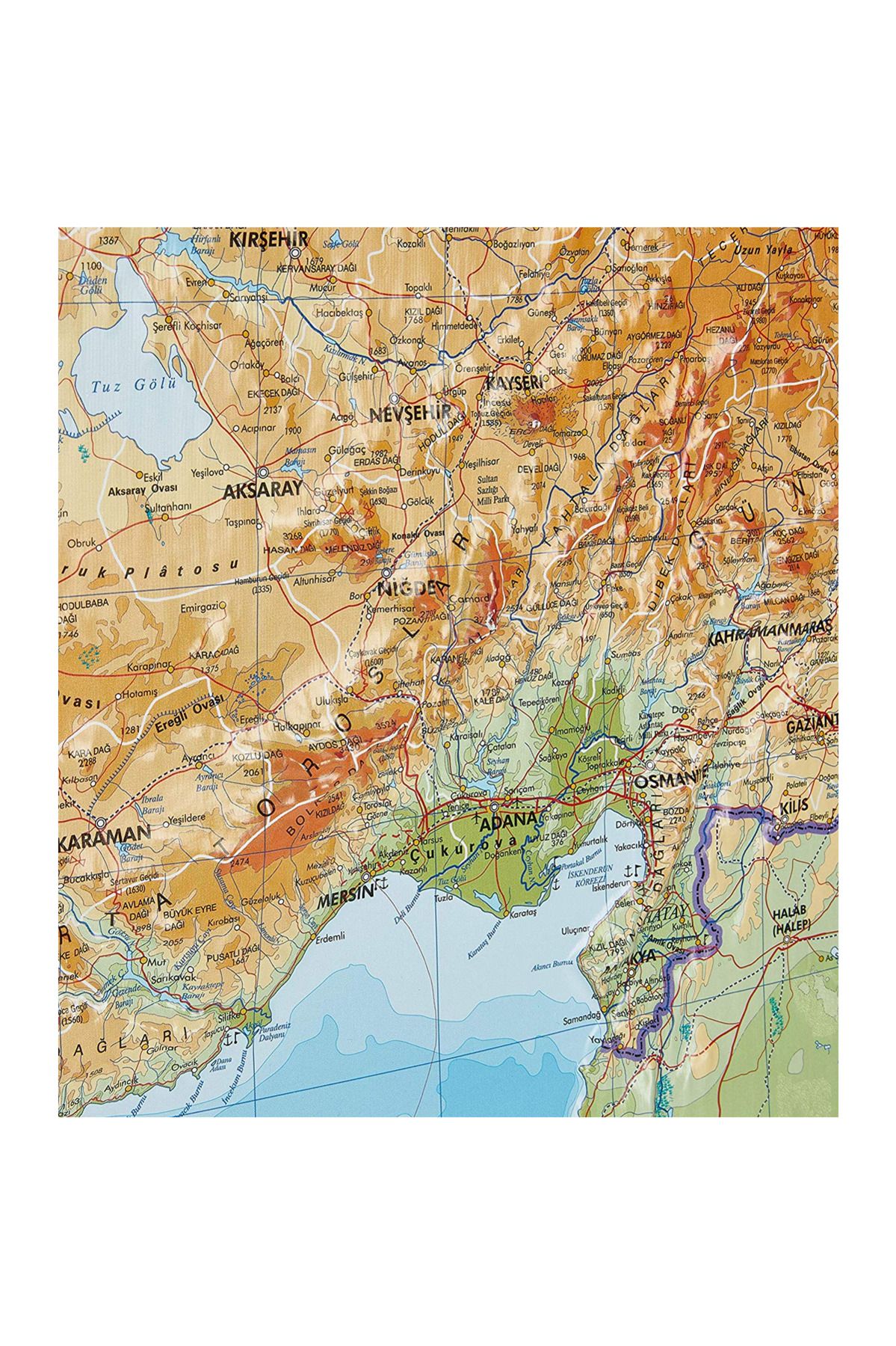 Gürbüz Kabartma Türkiye Haritası Bölgeler 70x100