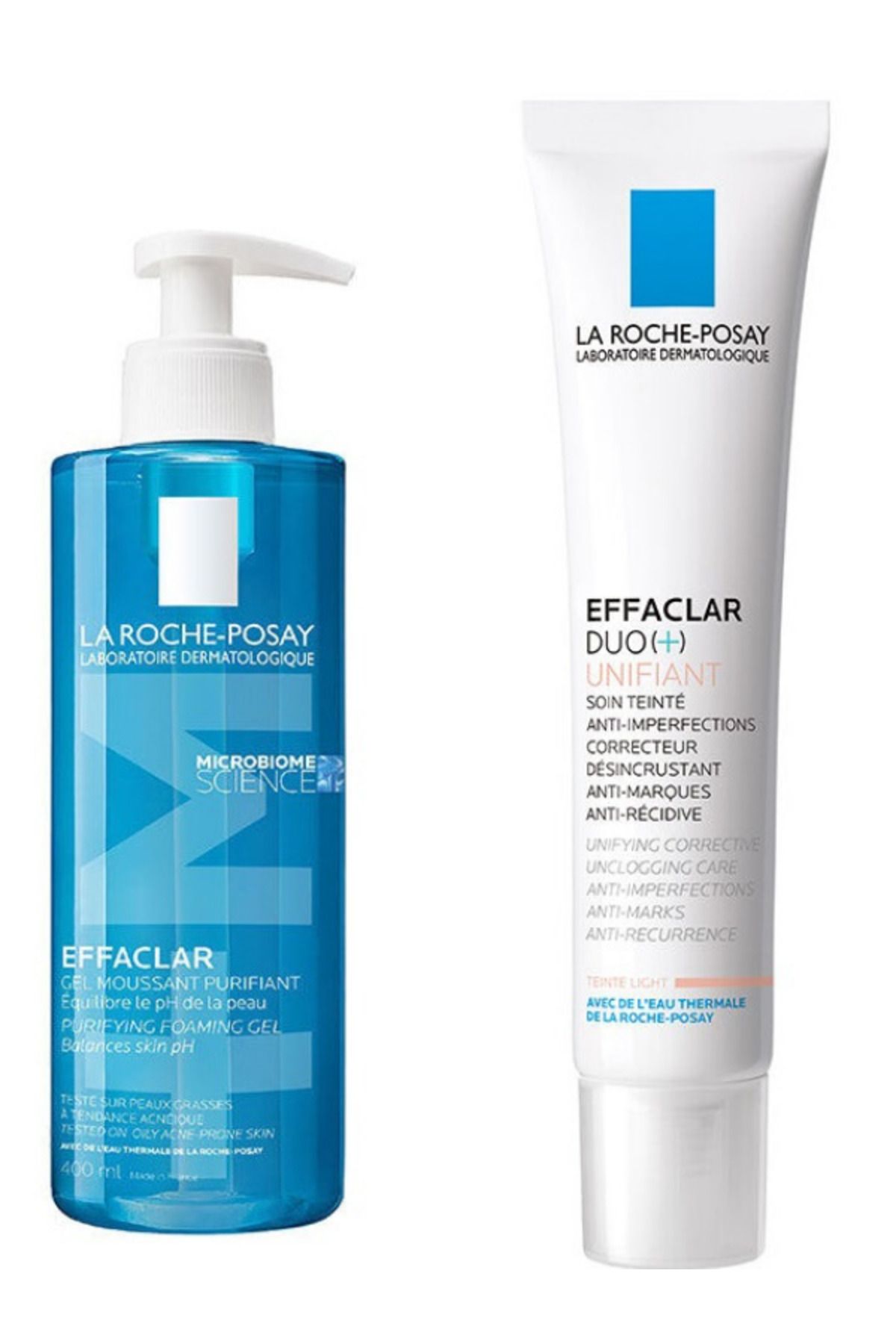 La Roche Posay Effaclar Temizleme Jeli 400 ml - La Roche Posay Effaclar Duo Unifiant Kapatıcı 40 ml Light