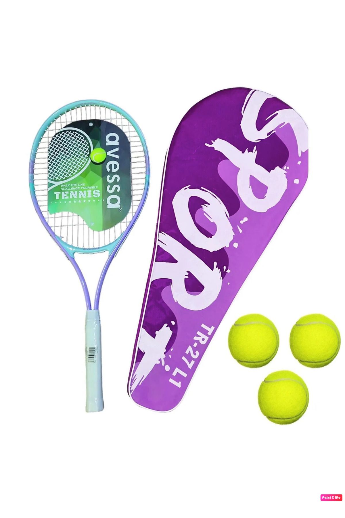 Avessa TR-27 Tenis Raket Set Her Yaş İçin Uygun Mor 260 gr + 3 Tenis Topu