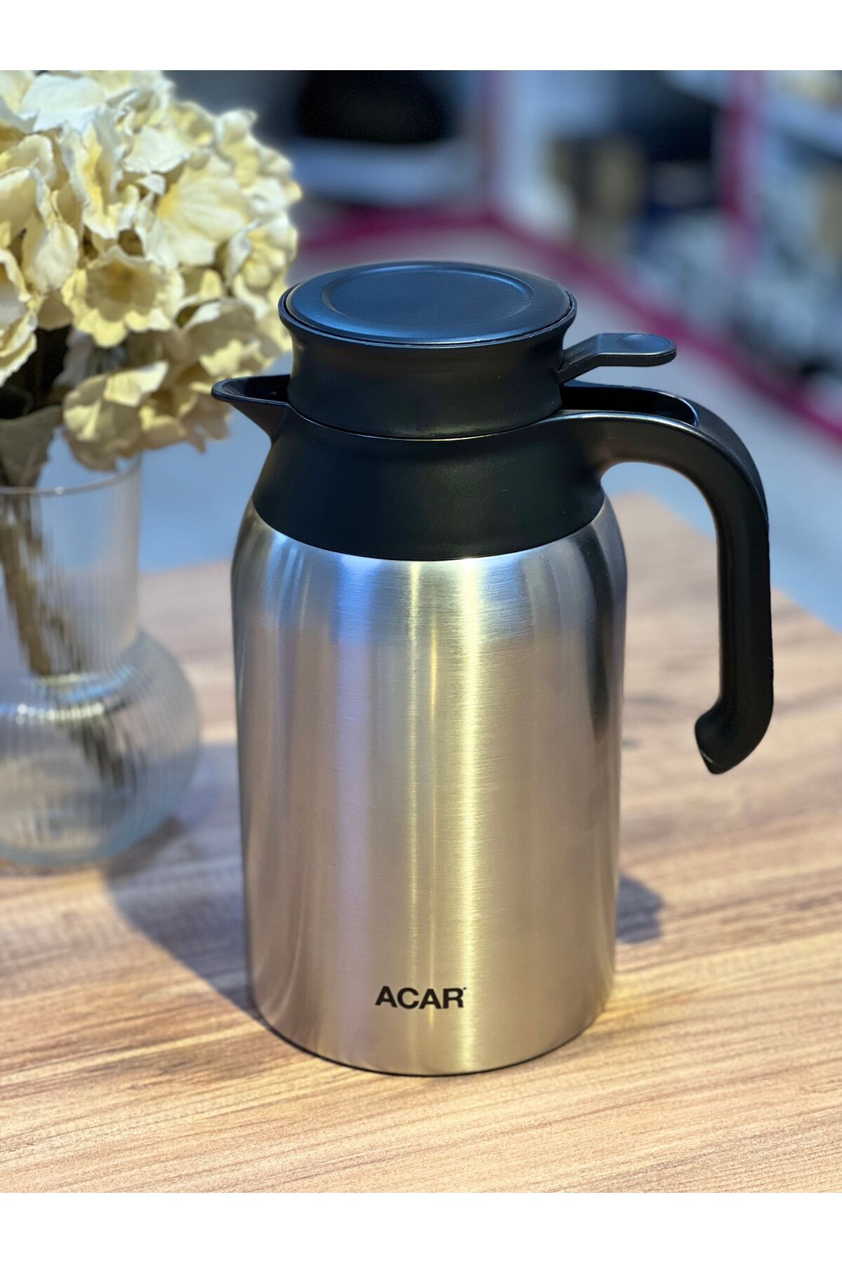 ACAR Karat 2 lt paslanma ve kırılmaz çelik gövde çay kahve termos (24 saat sıcak tutma özelliği)