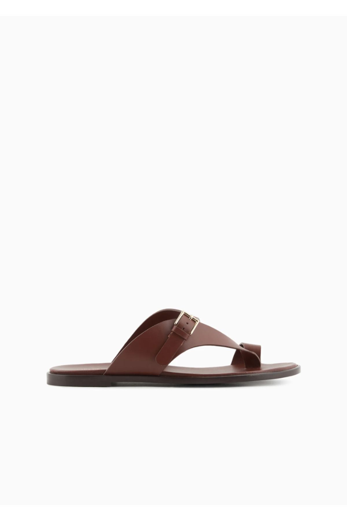 Emporio Armani Leather Flip-flop Sandals With Buckle