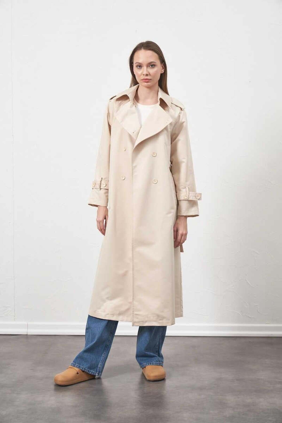 Mevra Astarlı Trenchcoat Ekru