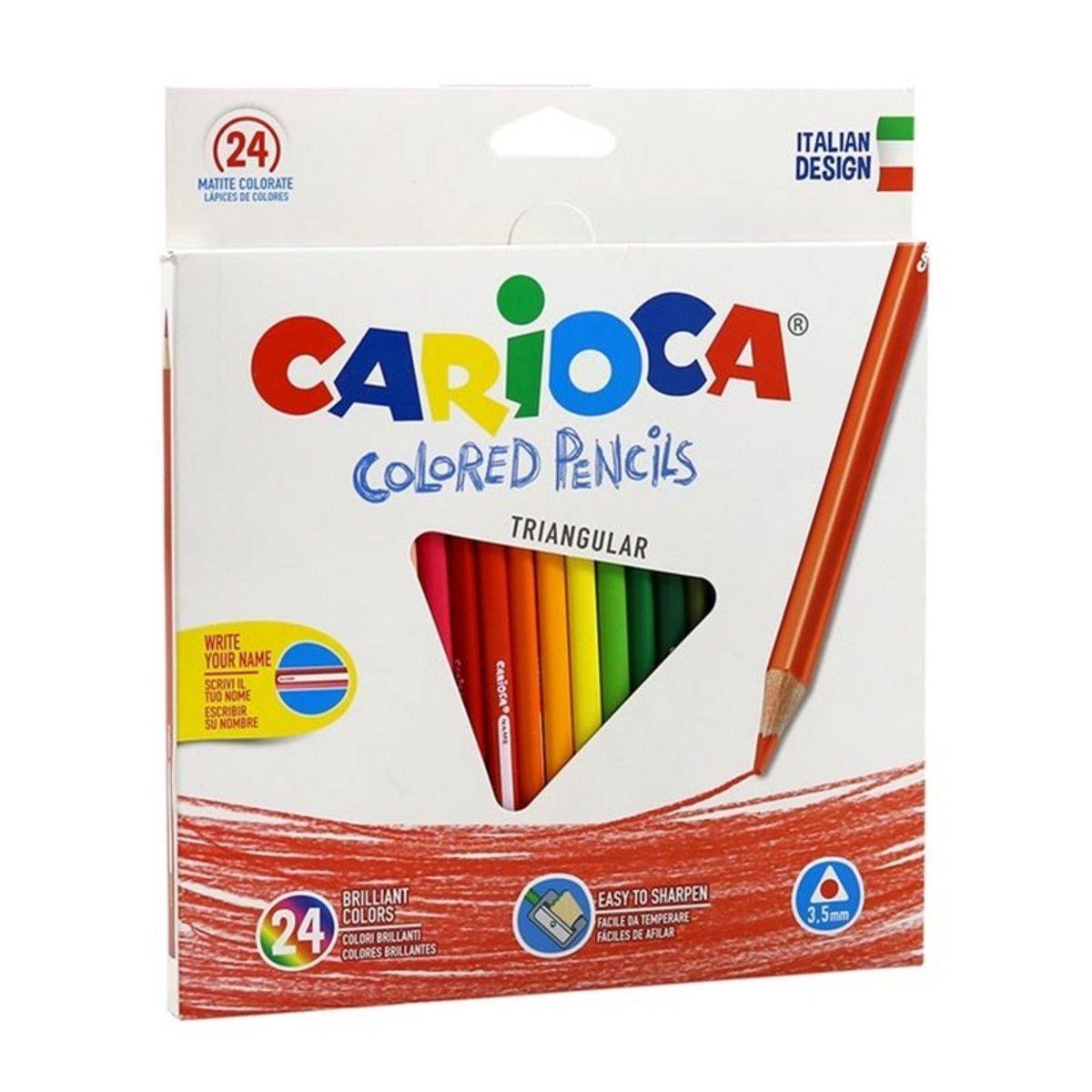 Carioca 24 Renk Üçgen Kuru Boya 42516