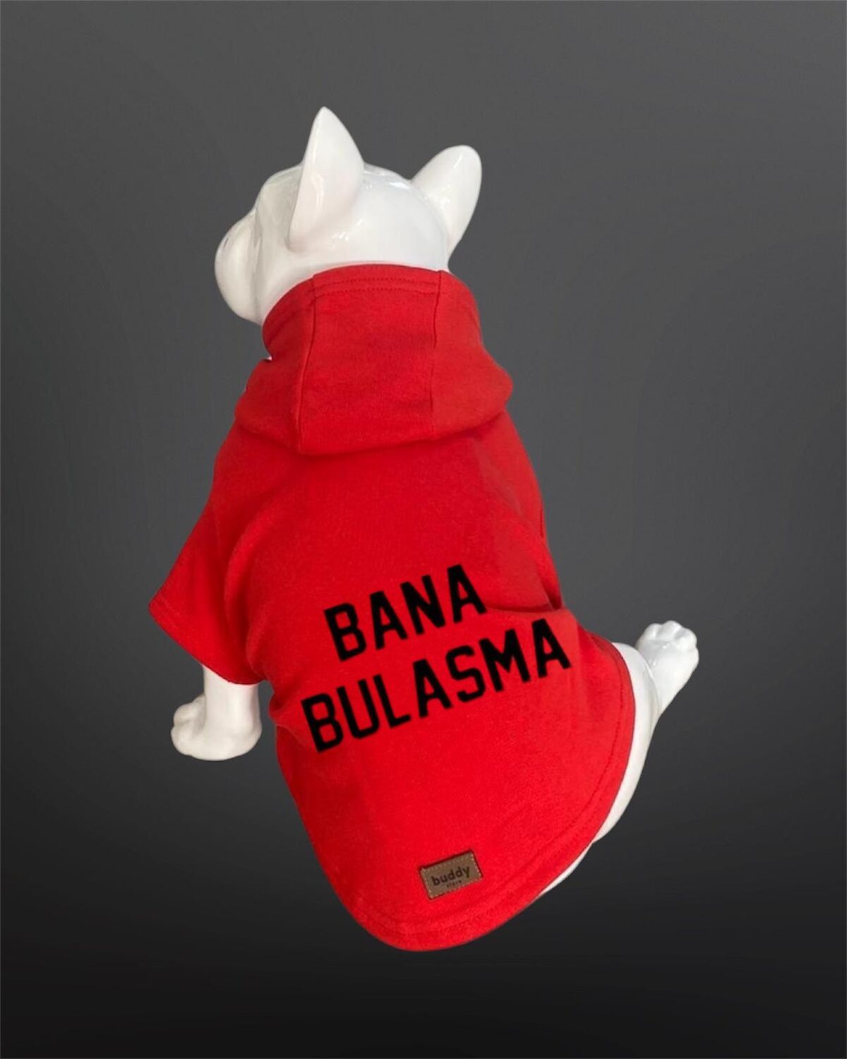 Buddy Store Kedi & Köpek Kıyafeti Sweatshirt - Bana Bulaşma Baskılı Kırmızı Sweatshirt