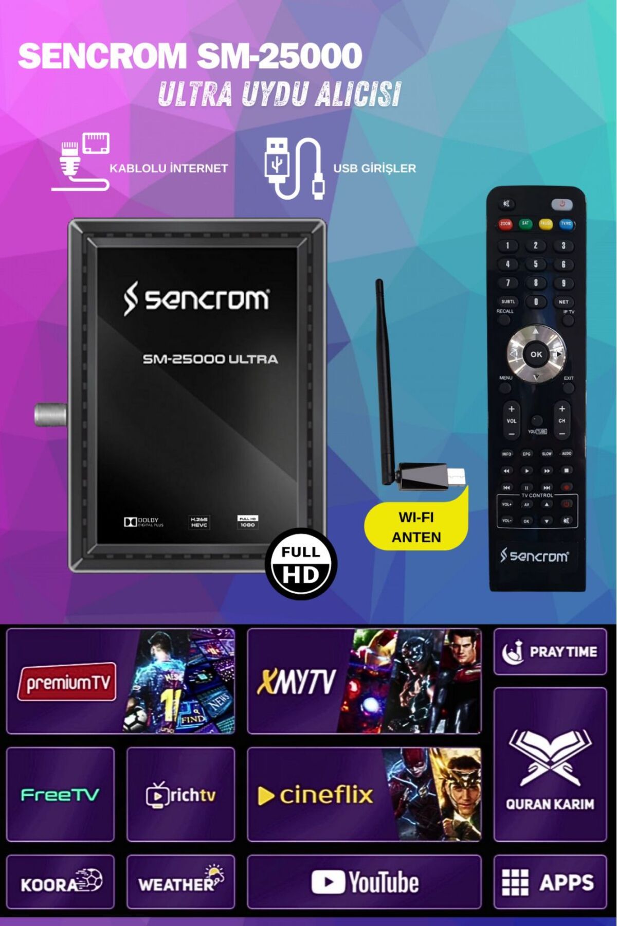 Genel Markalar SM-25000 Ultra WIFI HD Uydu Alıcısı