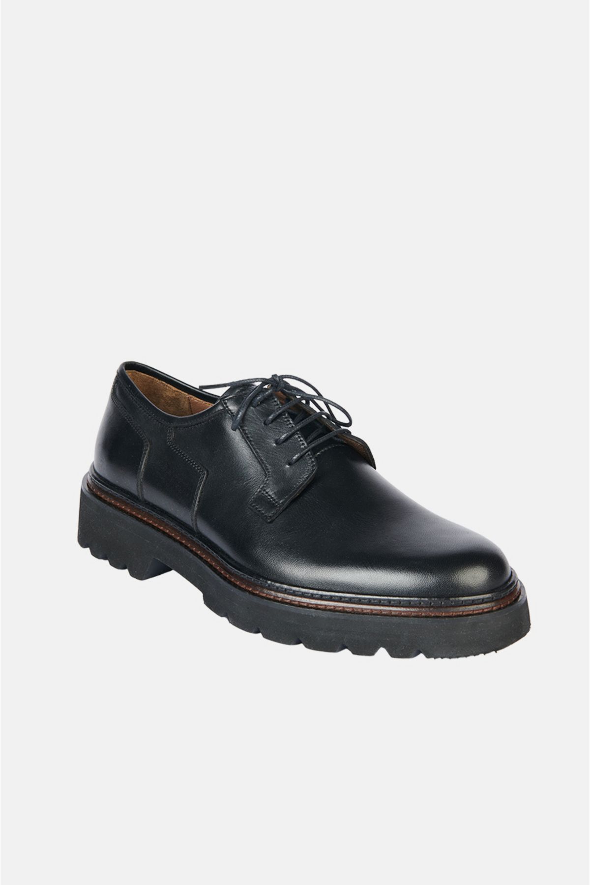Avva Erkek Siyah %100 Deri Bağcıklı Esnek Taban Klasik Ayakkabı A32y8026