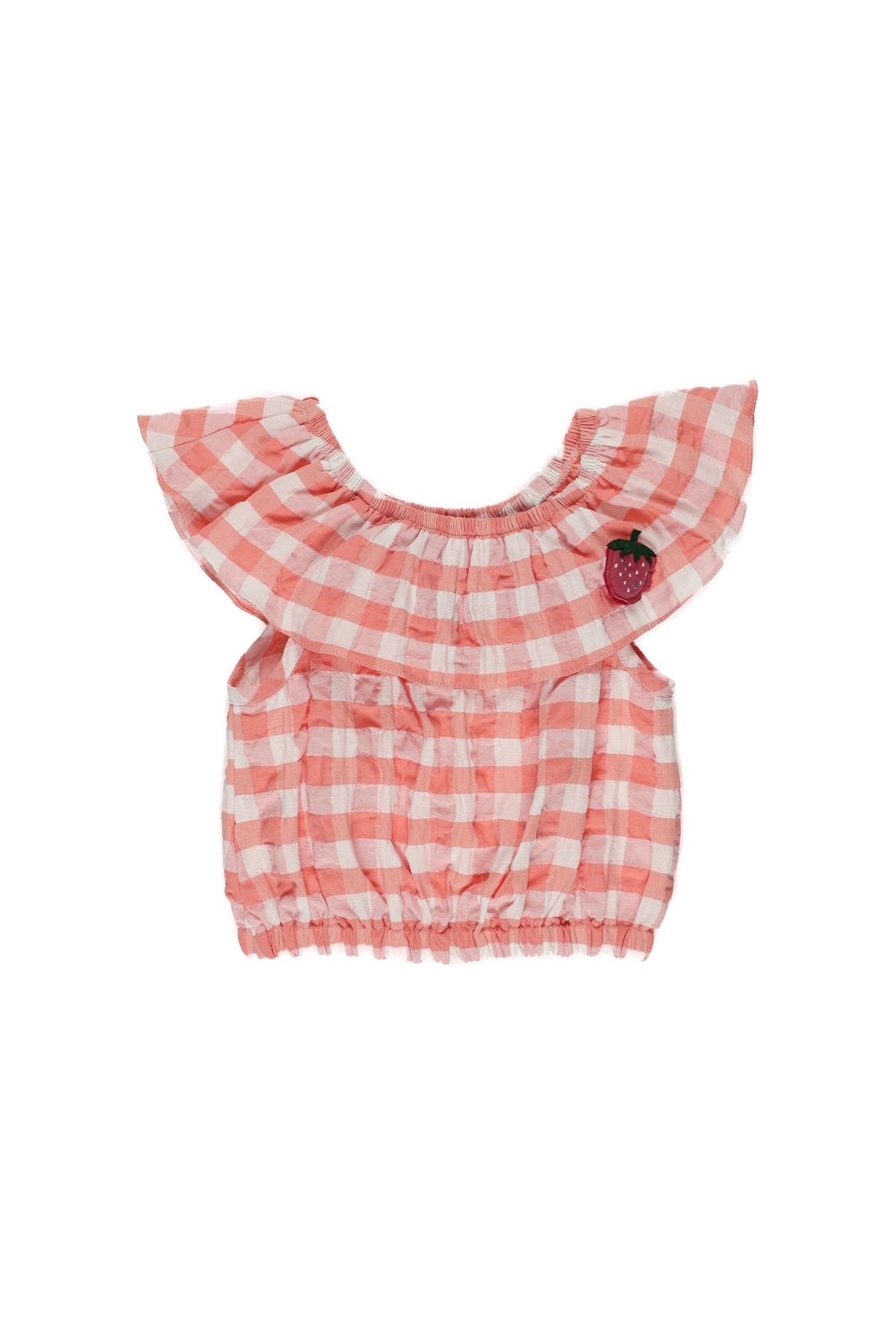 Panço Kız Bebek Ekose Desenli Bluz