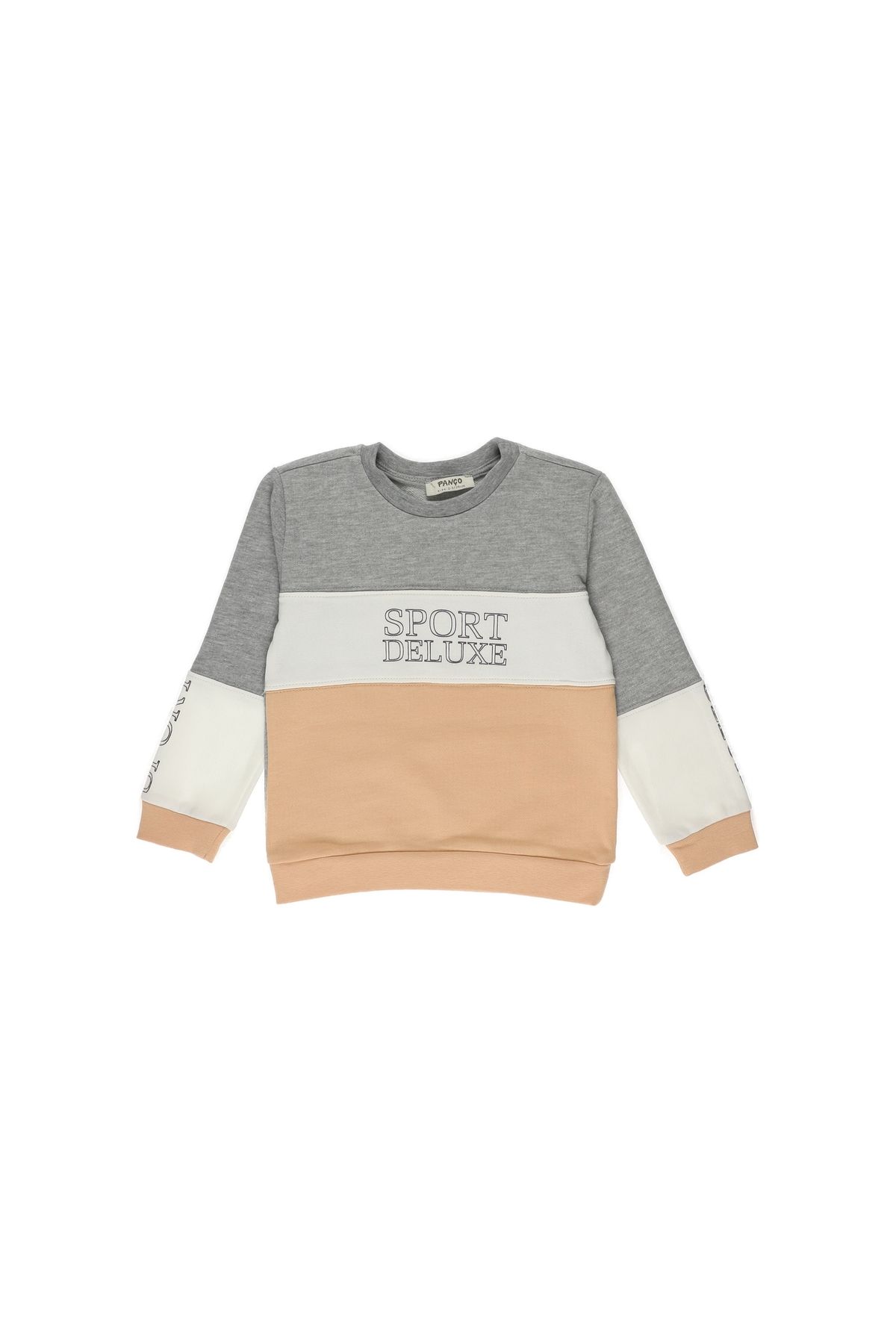 Panço Kız Bebek Blok Parçalı Çıtçıt Detay Sweatshirt