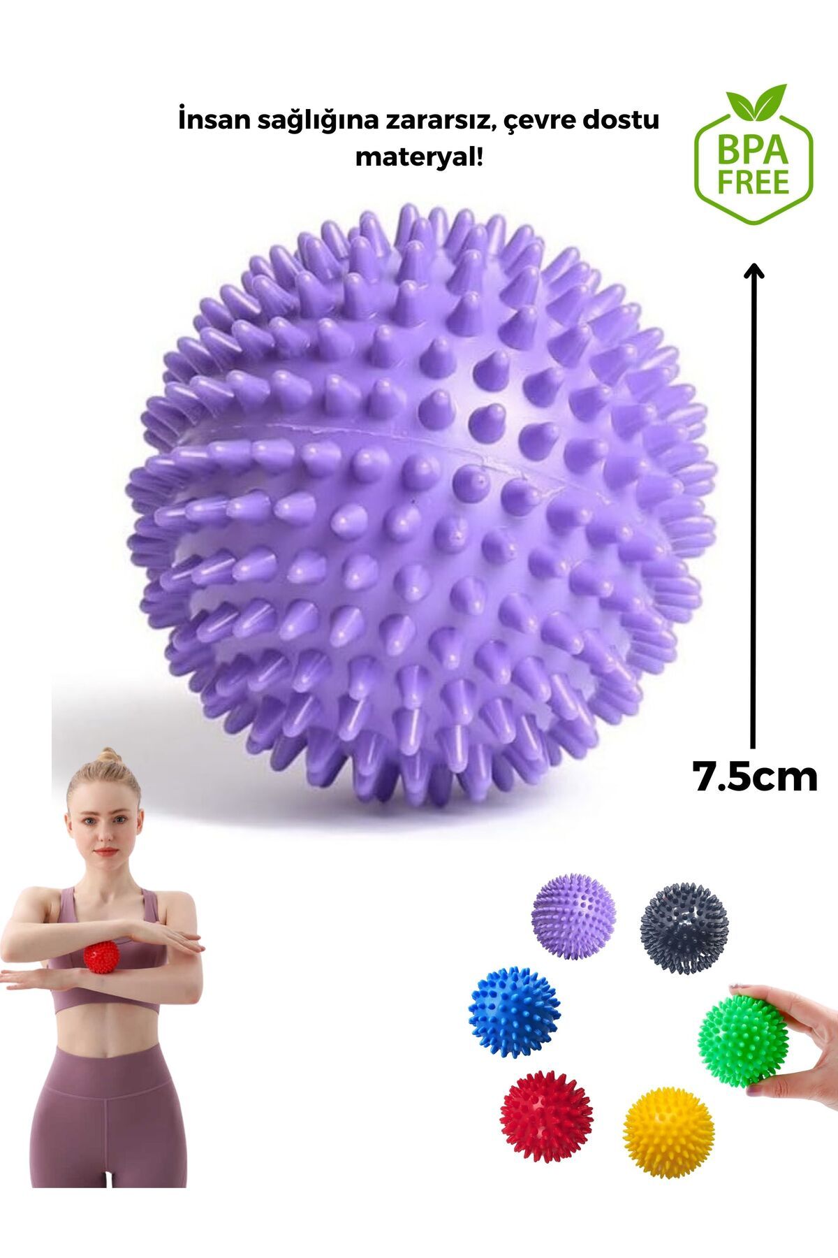 MediPal 7.5 Cm Yumuşak Bpa Free Masaj Topu - Dikenli Duyu Uyarıcı El Ayak Vücut Egzersiz Topu Massage Ball
