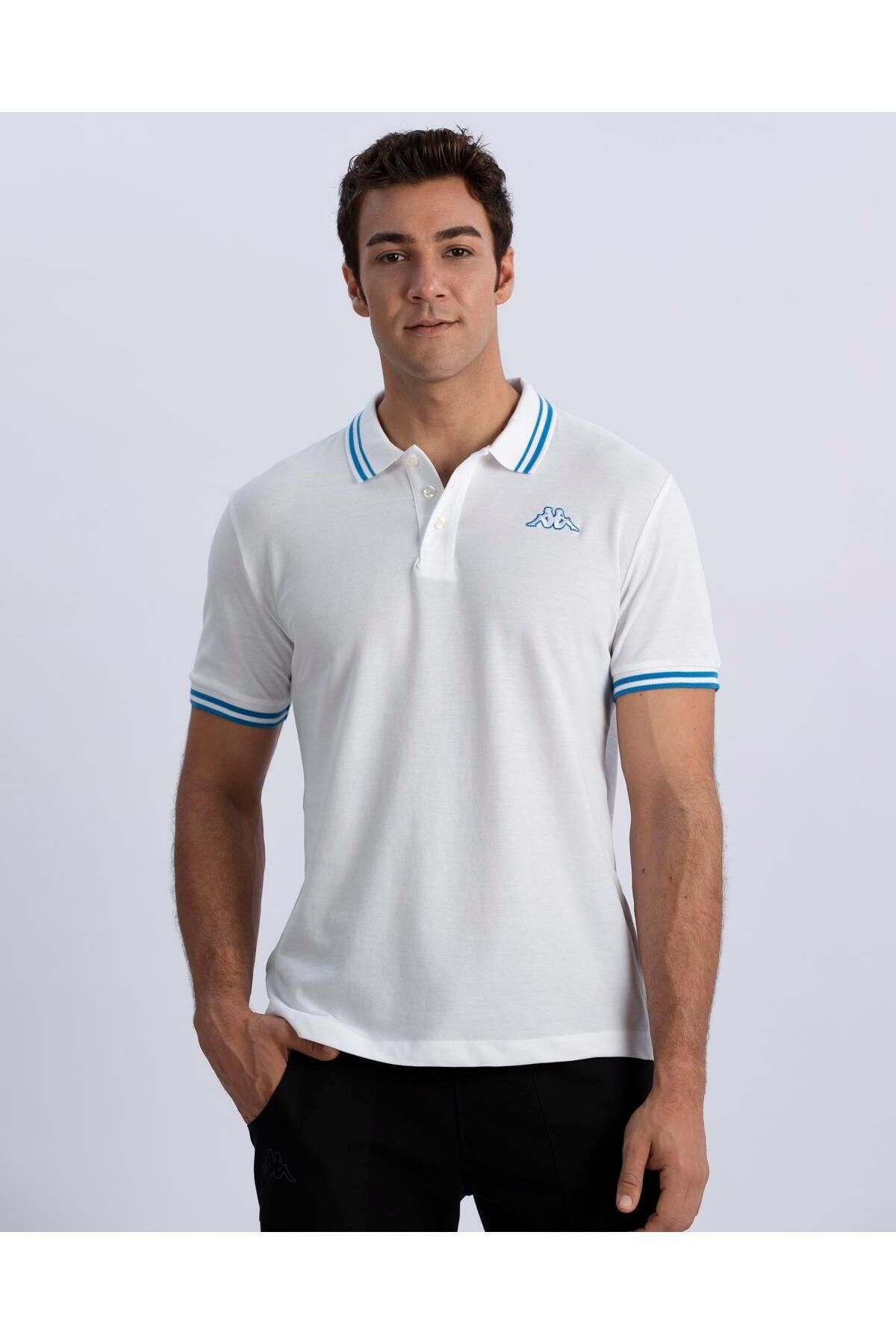 Kappa Logo Maltax 5 Mss Erkek Beyaz-mavi Regular Fit Polo Tişört