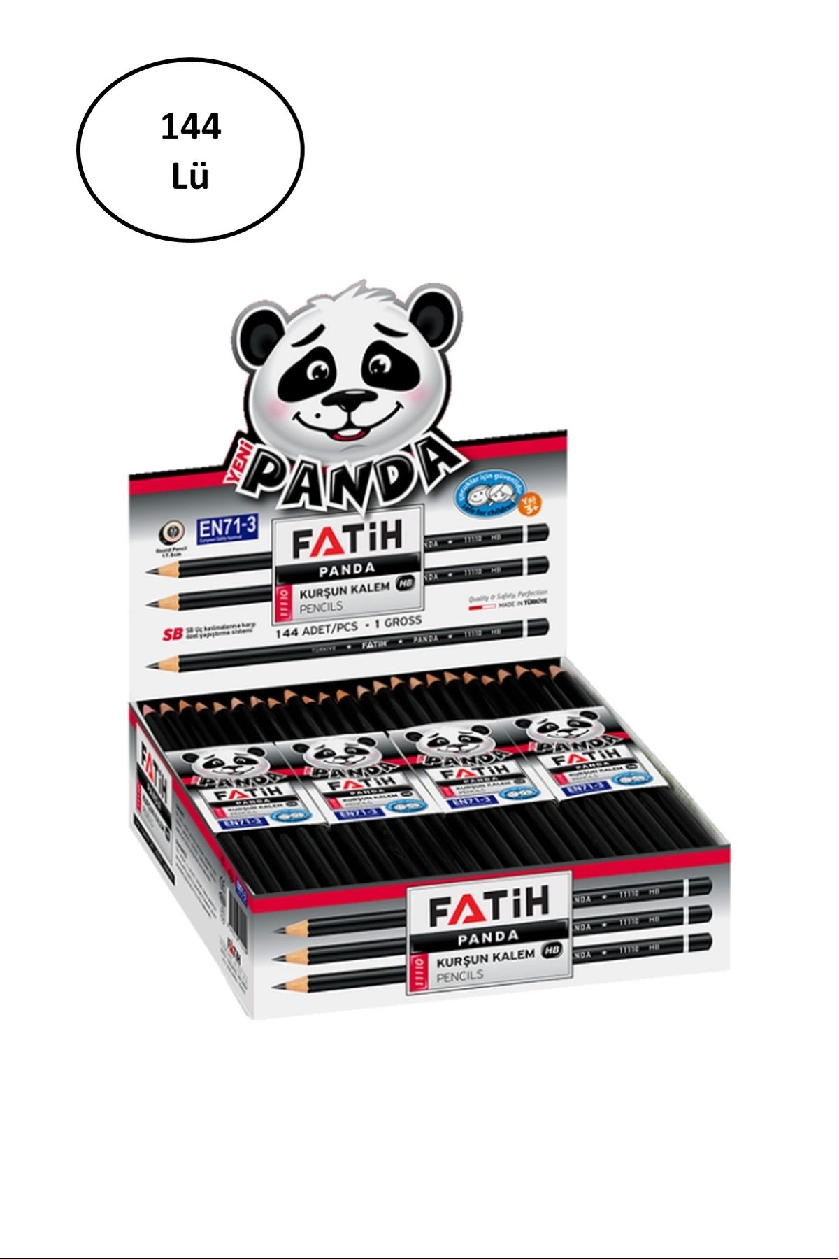 Genel Markalar Kurşun Kalem Panda Yuvarlak 144'lü