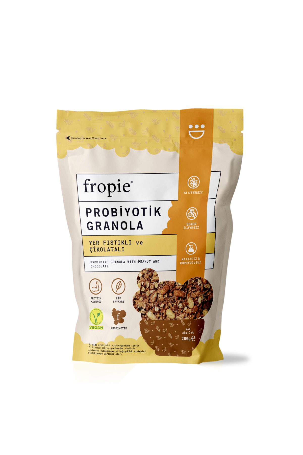 FROPİE Probiyotik Granola - Yer Fıstığı & Çikolata 200 gr