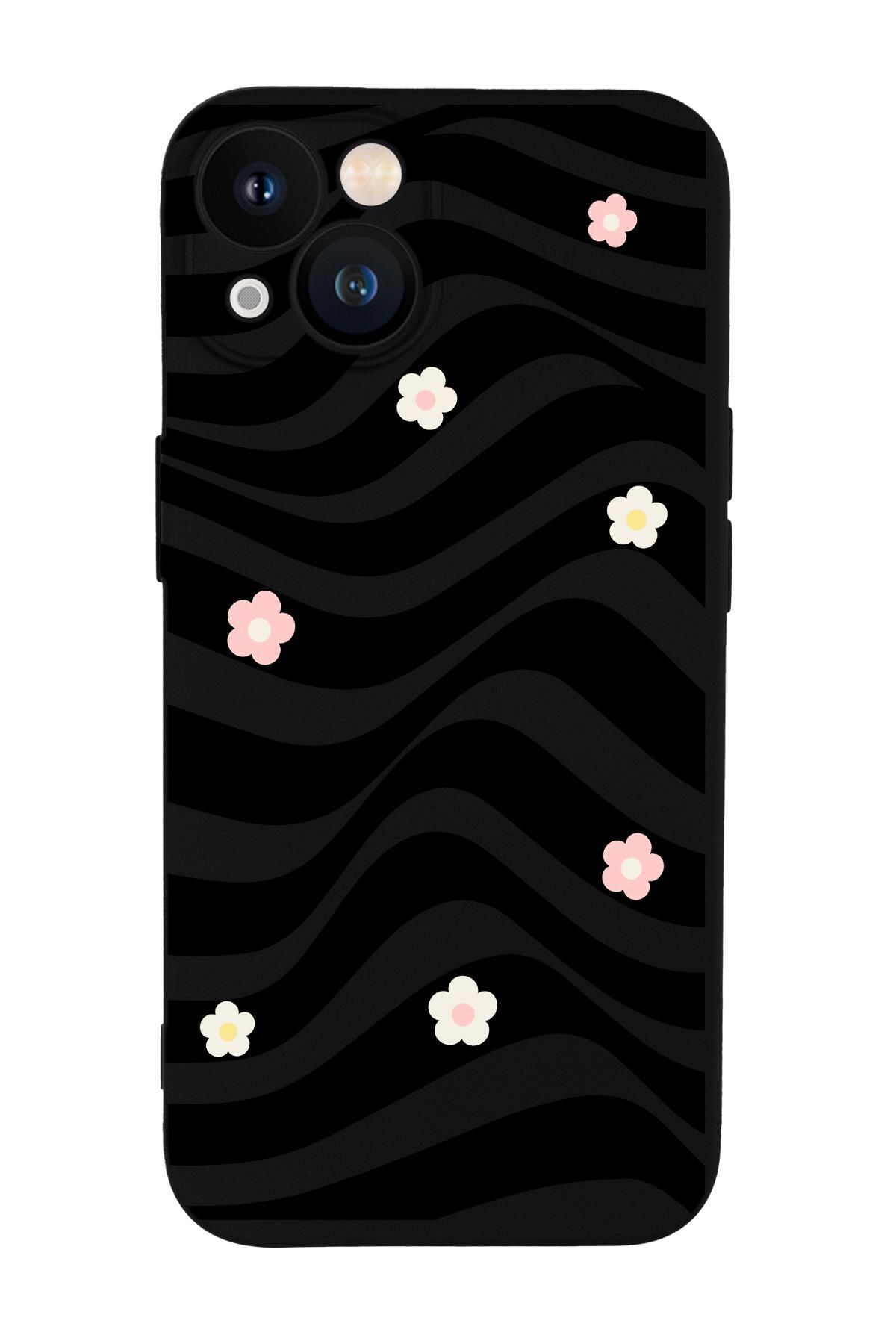 mooodcase iPhone 13 Uyumlu Flowers in Illusion Kamera Korumalı Premium Silikonlu Telefon Kılıfı